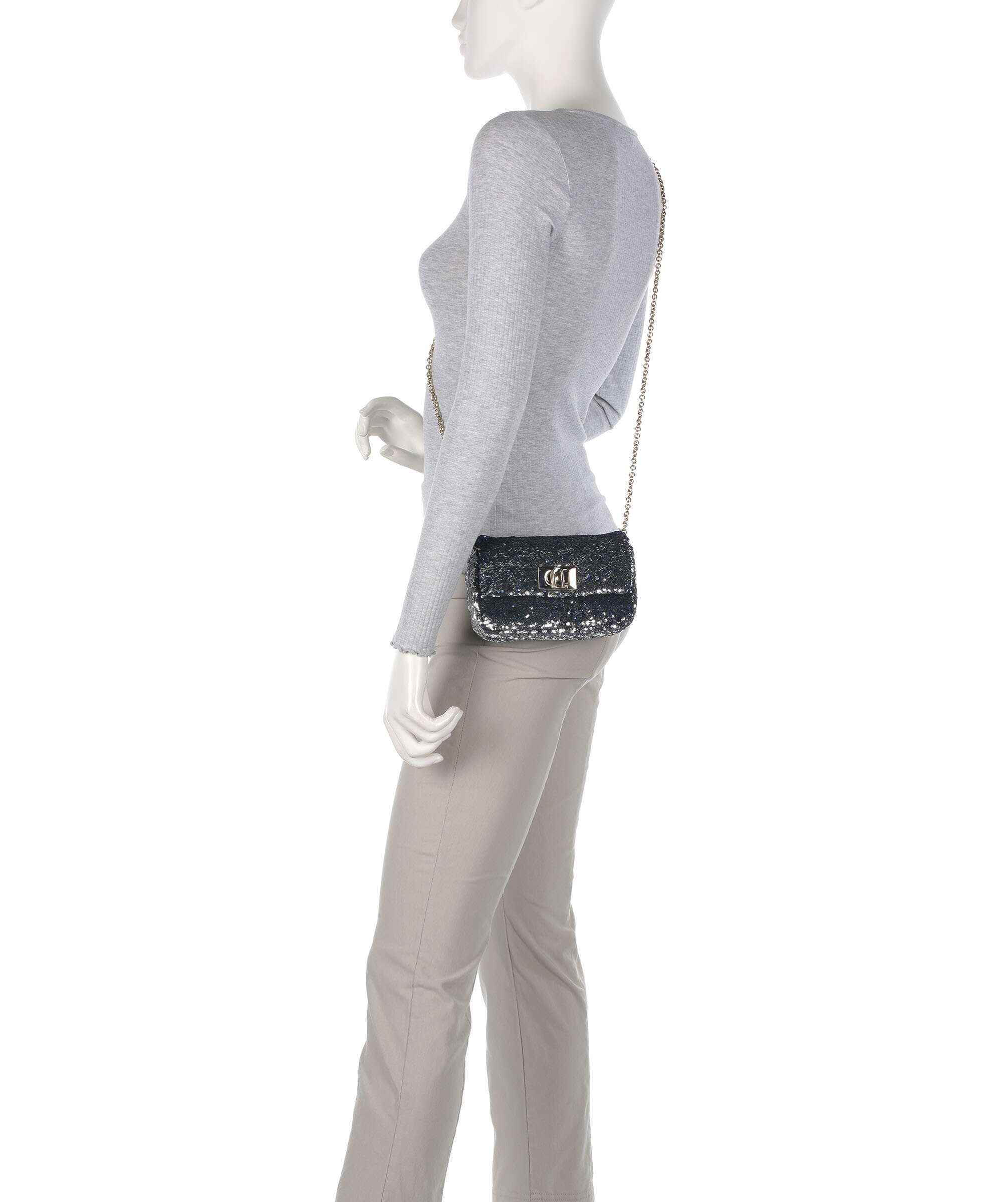Furla 1927 Mini Soft Crossbody bag dark silver - Image 3