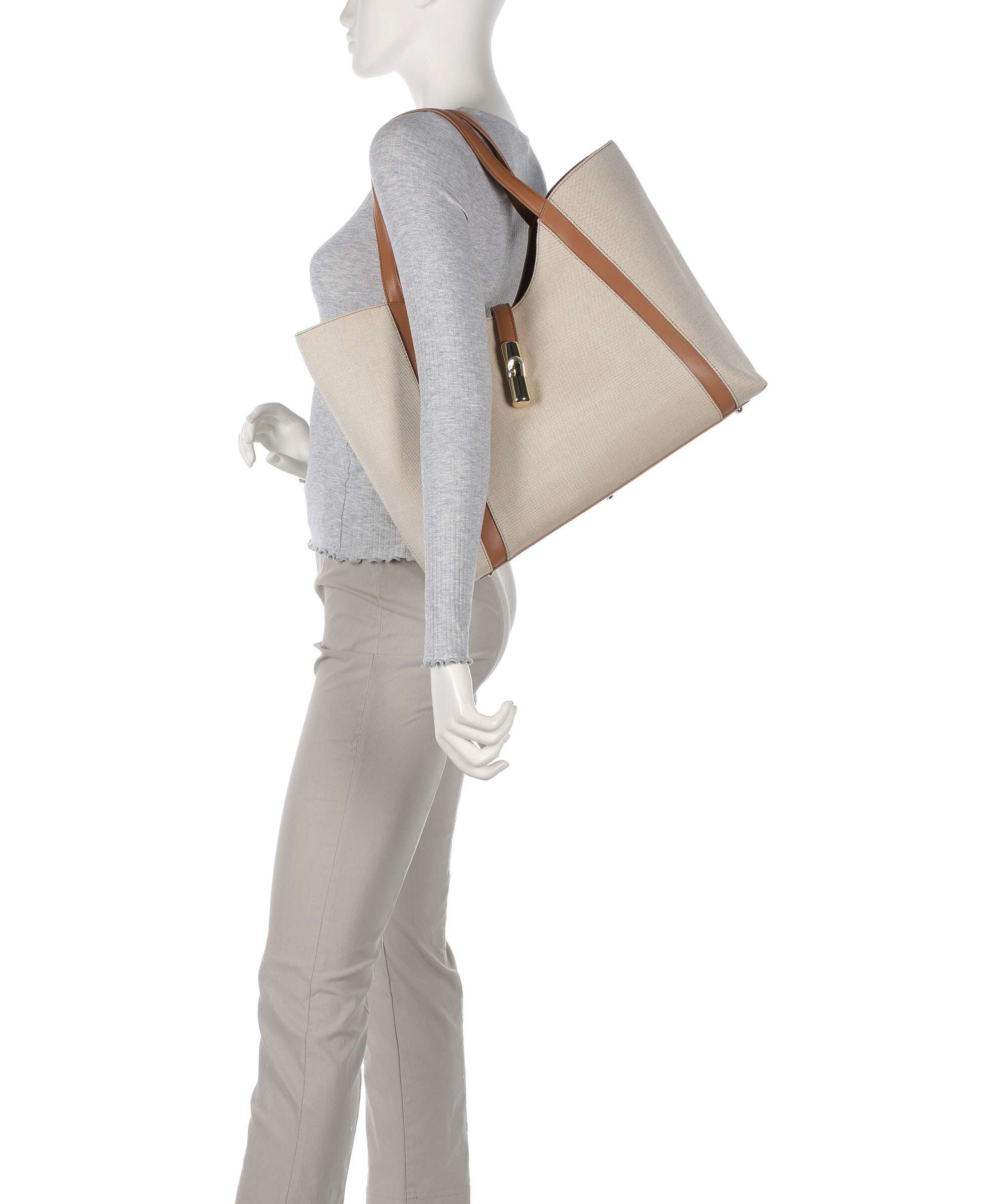 Furla Goccia XL Tote bag naturale/brandy - Image 3