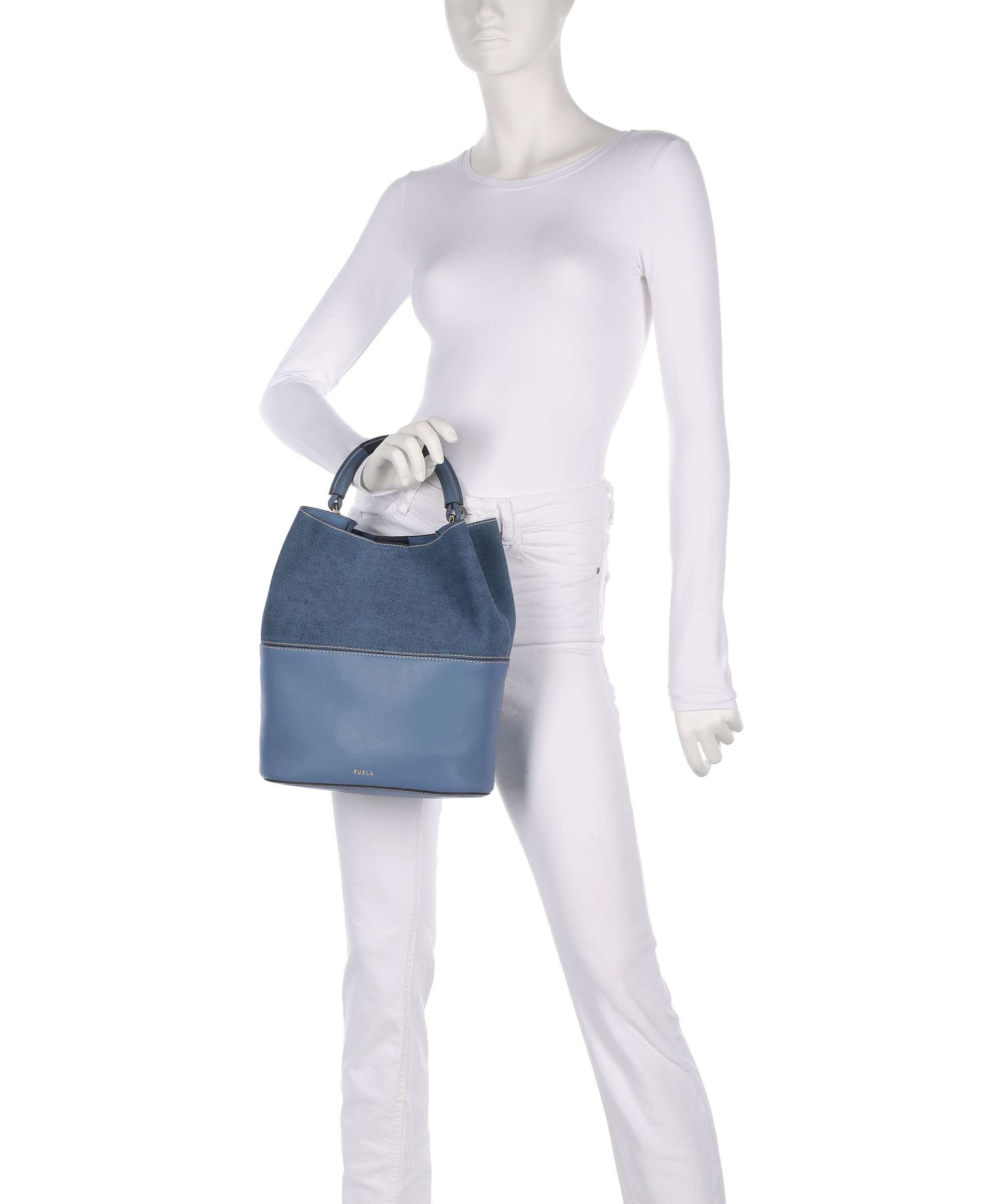 Furla Sfera S Bucket bag denim - Image 4