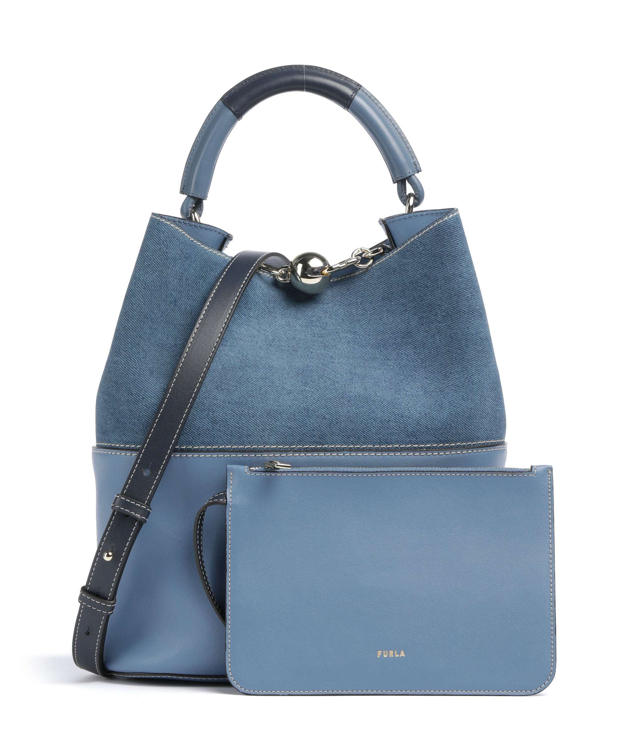 Furla Sfera S Bucket bag denim - Image 5