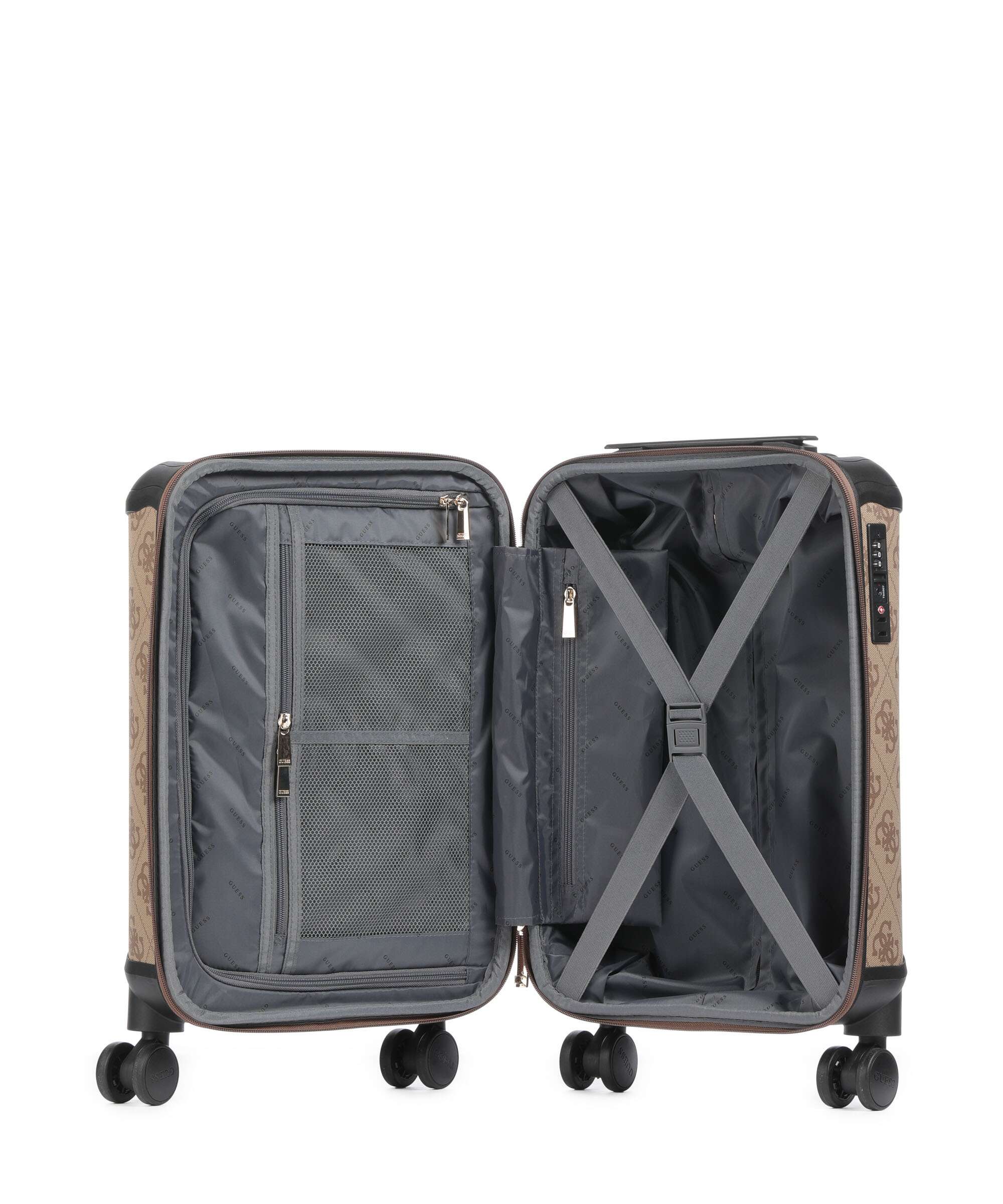 Guess Berta 4G Logo Spinner (4 wheels) latte logo/brown - Image 5