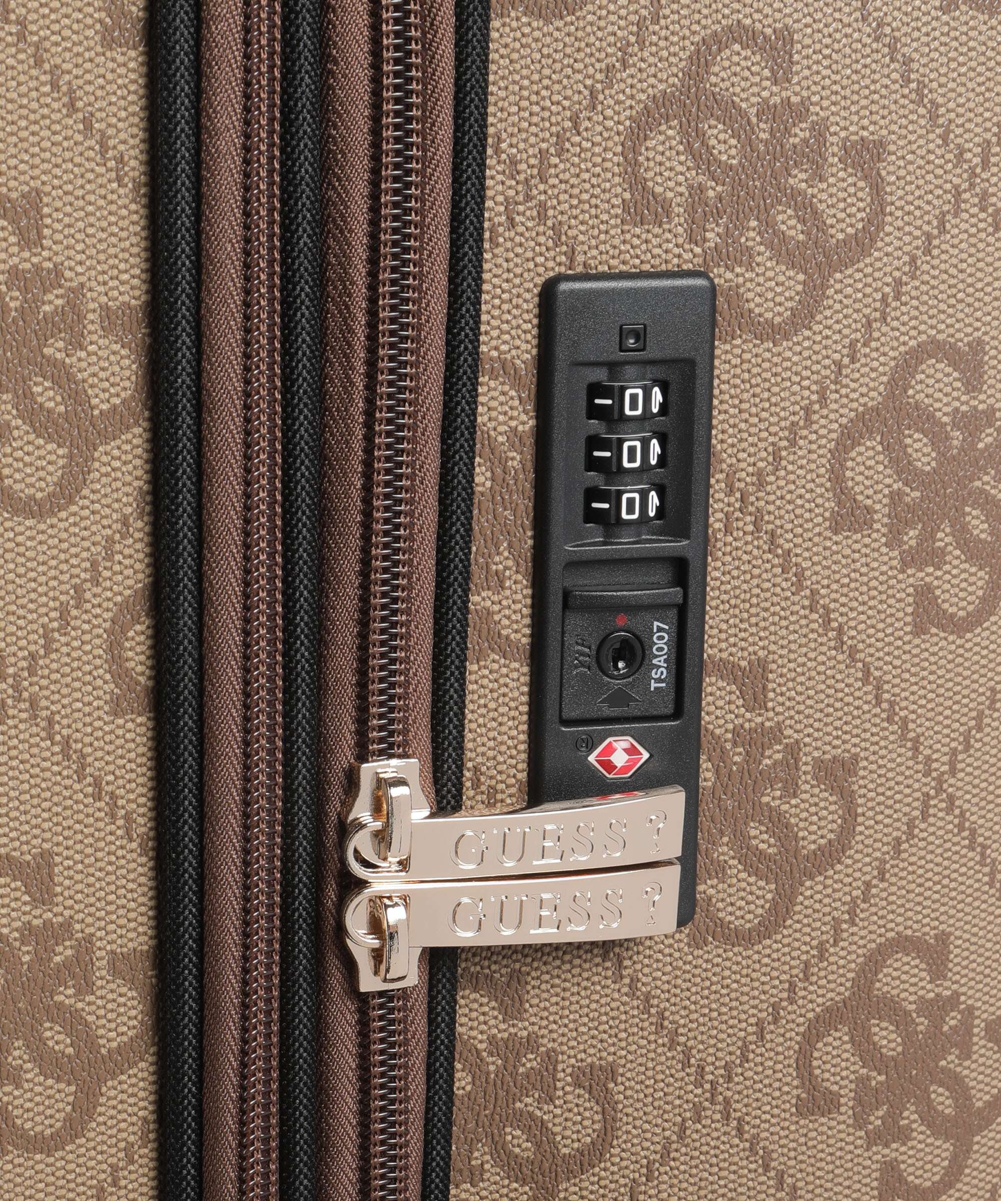 Guess Berta Maxi 4G Spinner (4 wheels) latte logo/brown - Image 3