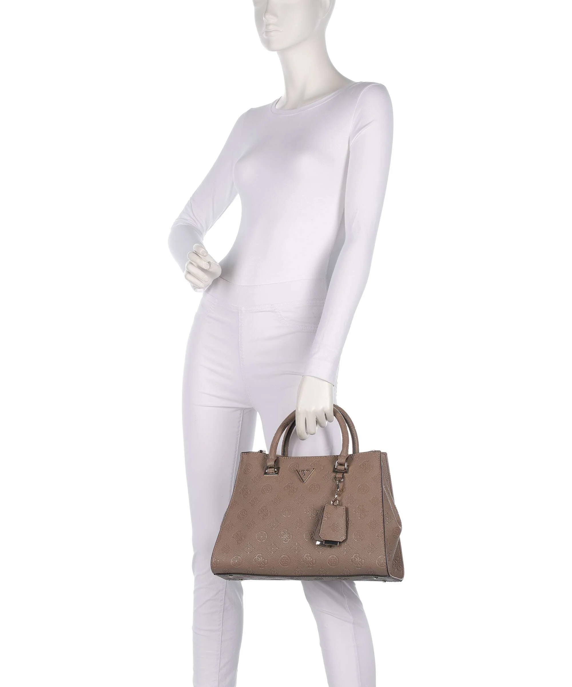 Guess Cresidia Handbag dark taupe logo - Image 3
