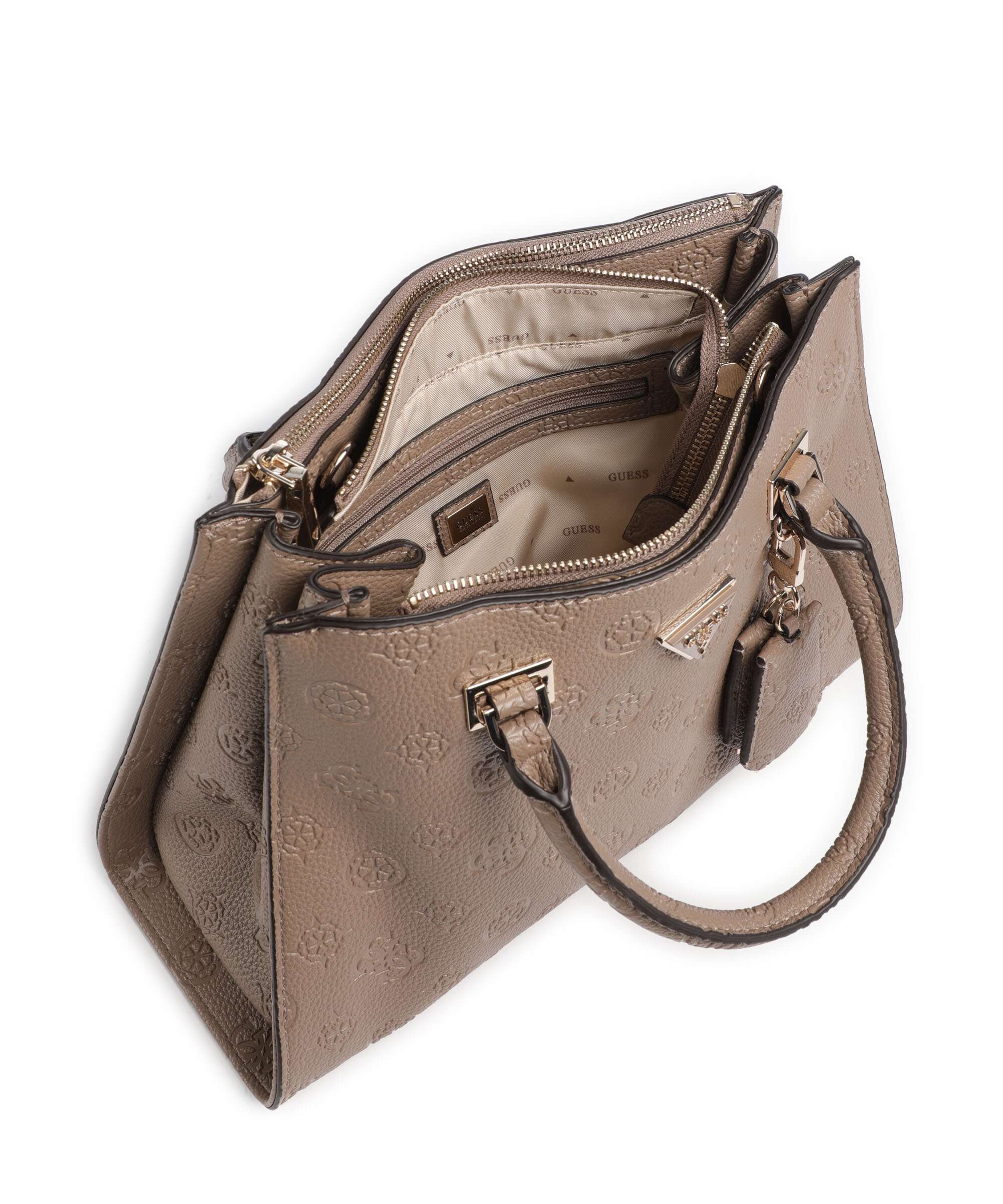 Guess Cresidia Handbag dark taupe logo - Image 6