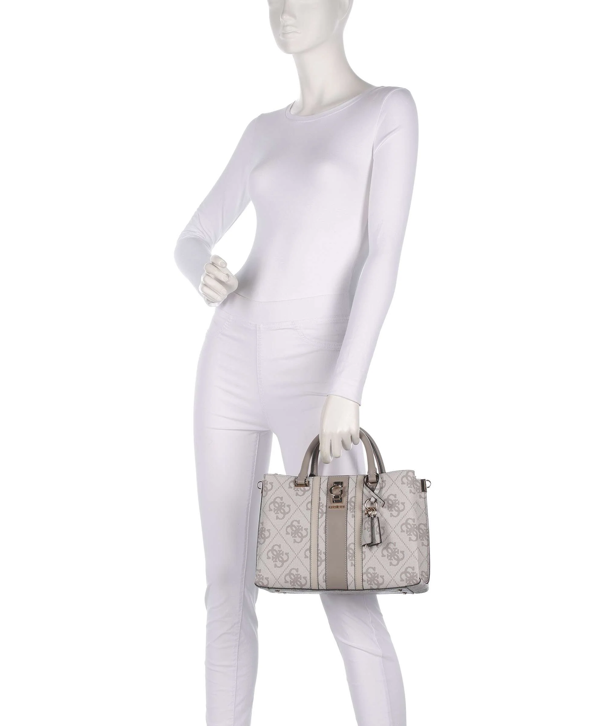 Guess Erenia Handbag dark taupe logo - Image 3