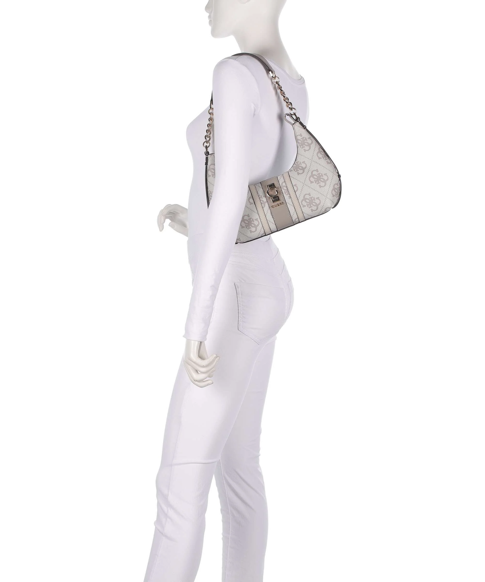 Guess Erenia Shoulder bag dark taupe logo - Image 3