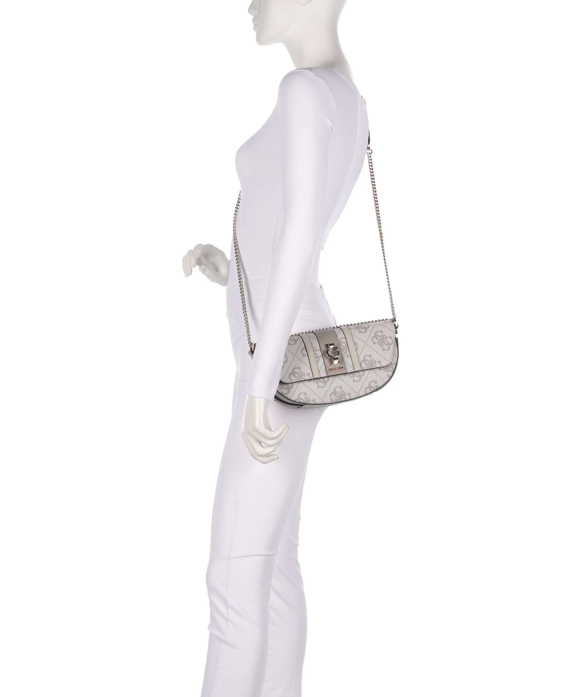 Guess Erenia Shoulder bag dark taupe logo - Image 3