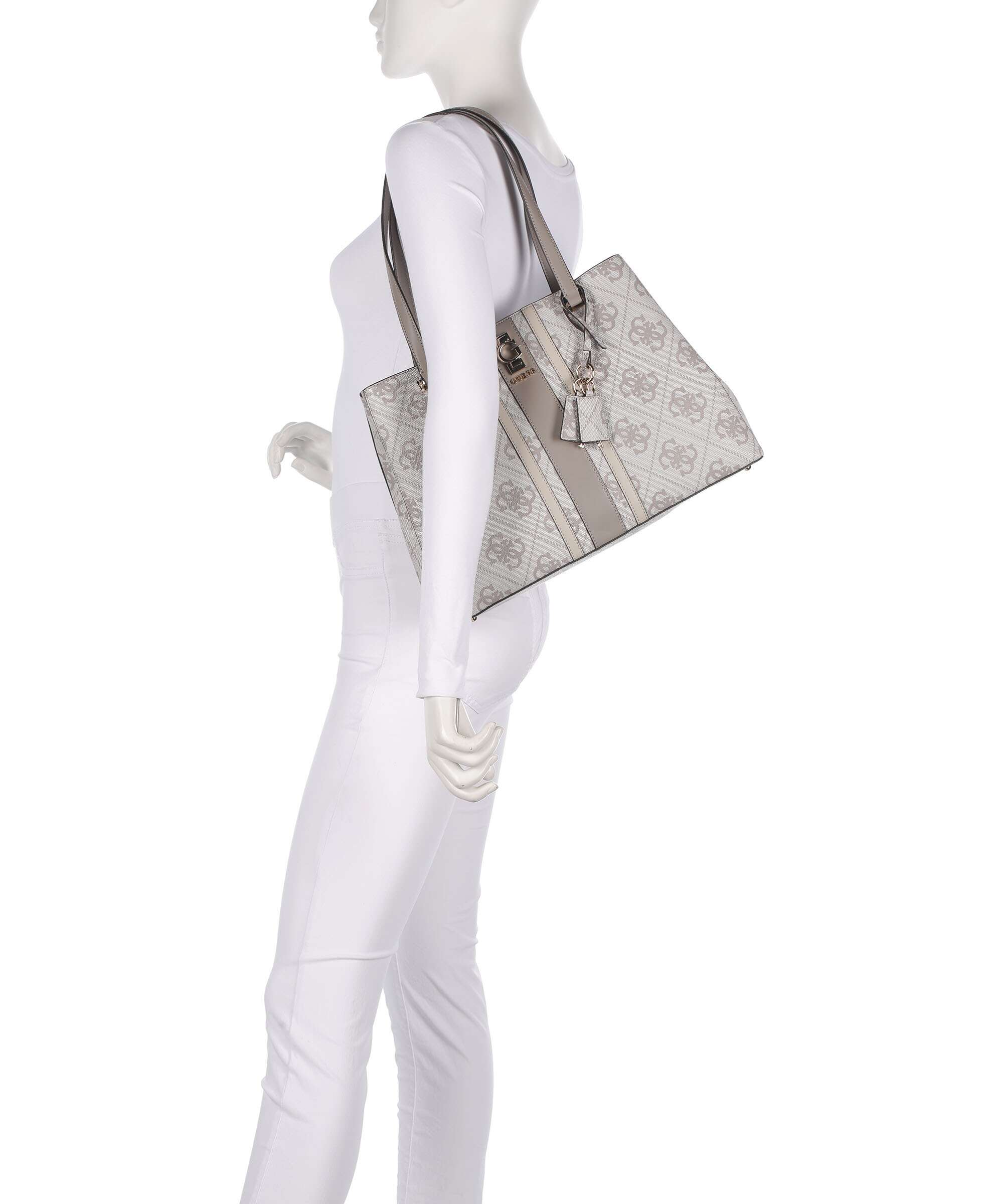 Guess Erenia Tote bag dark taupe logo - Image 3