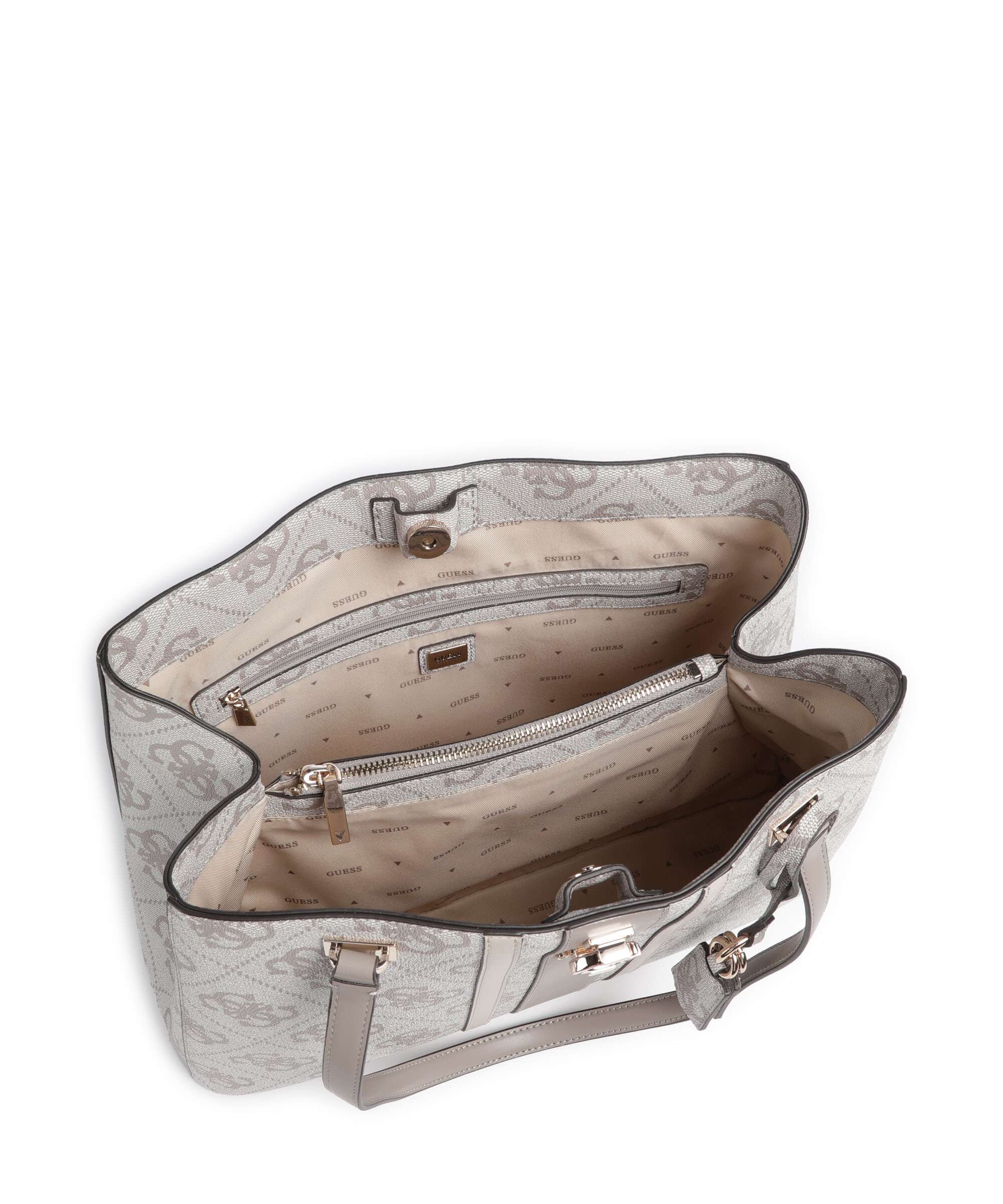 Guess Erenia Tote bag dark taupe logo - Image 6