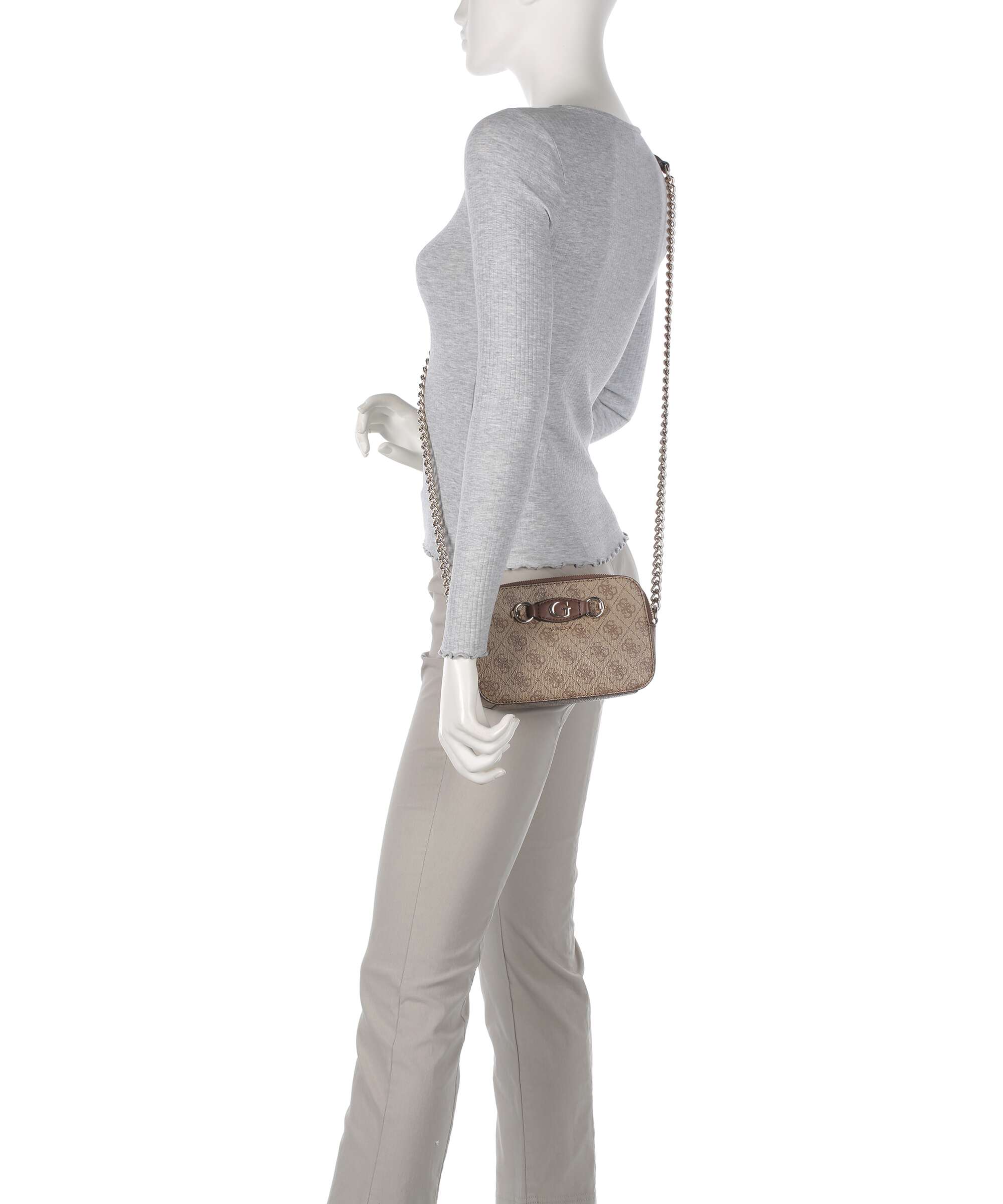 Guess Izzy Crossbody bag latte logo/brown - Image 3