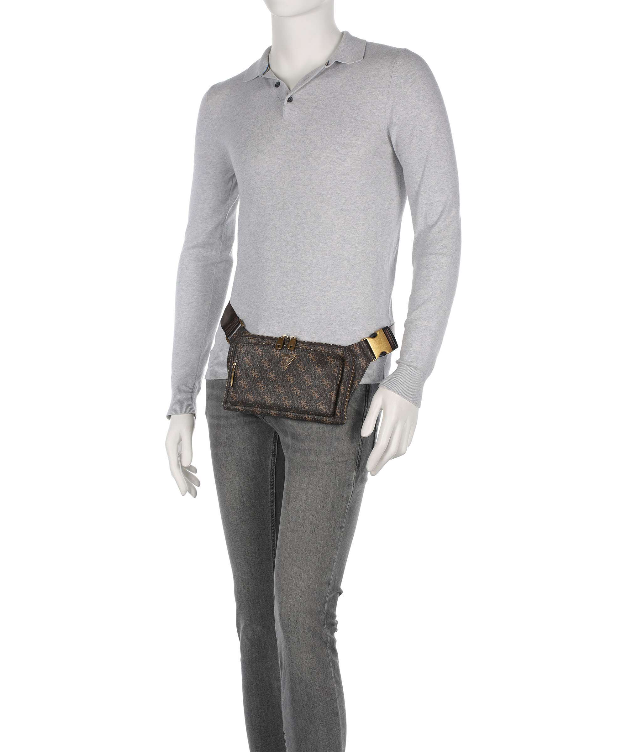 Guess Milano 4G Eco Belt bag brown/ochre - Image 3
