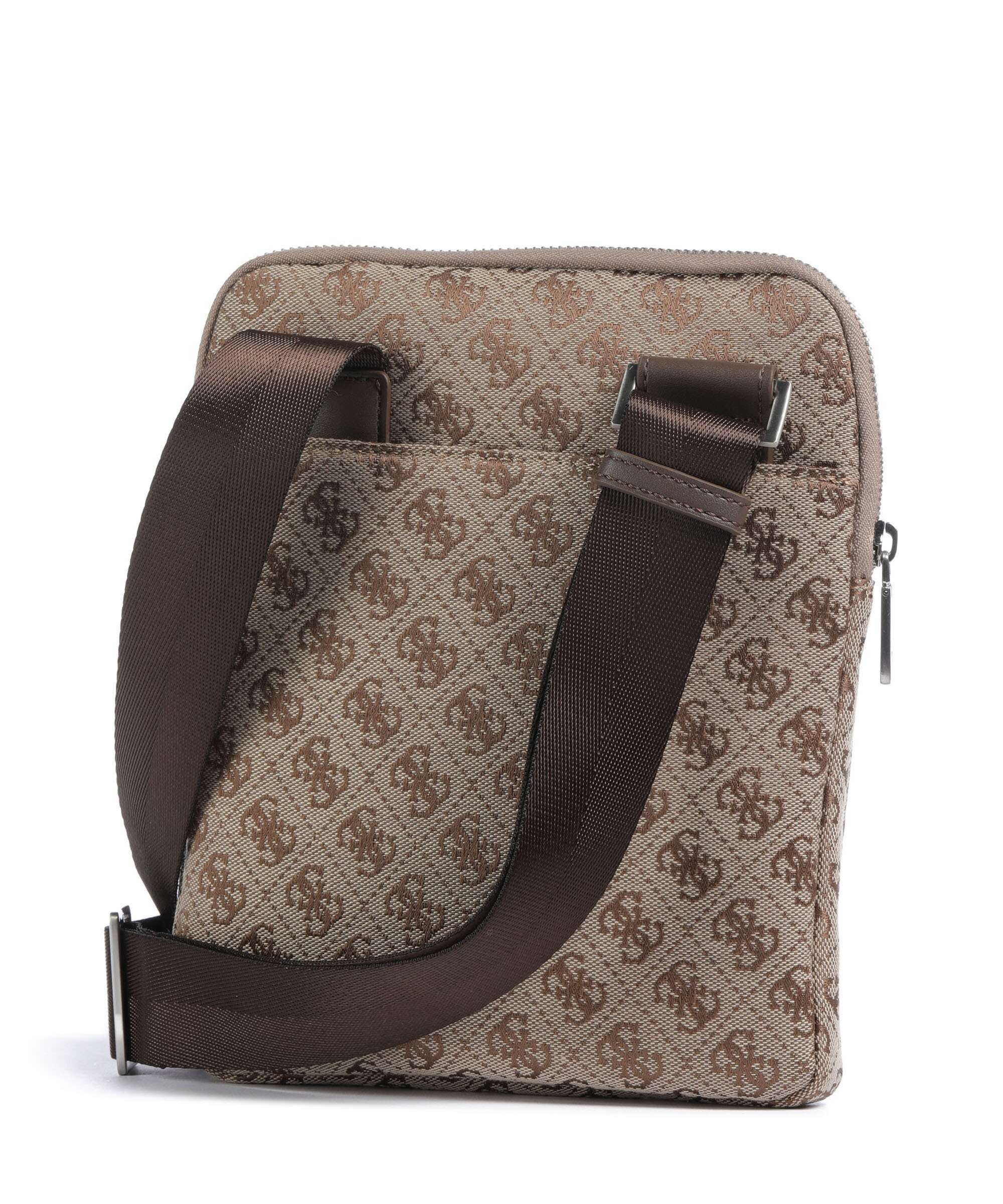 Guess Milano 4G Jacquard Stripe Crossbody bag beige/brown - Image 2