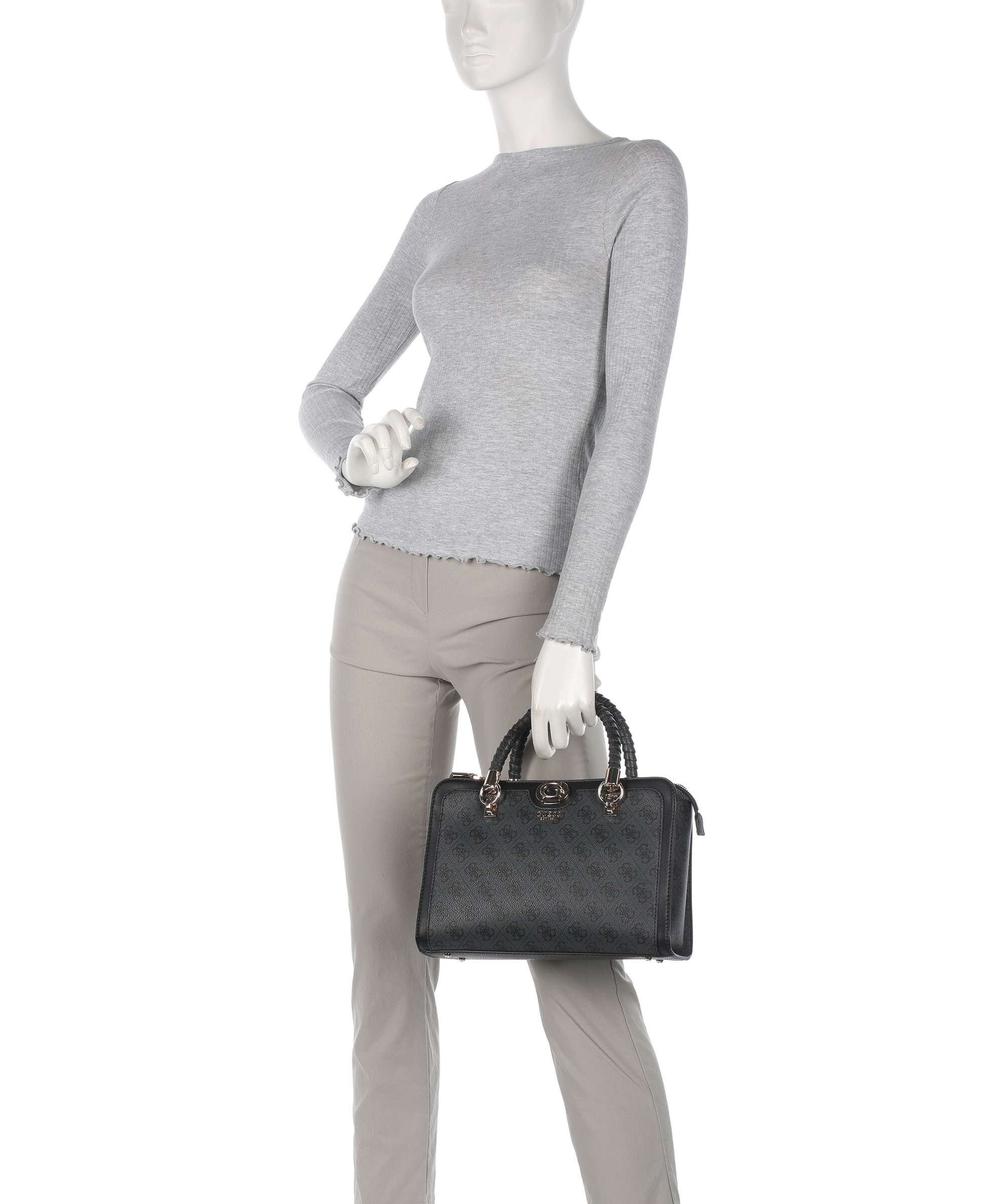 Guess Orlina 4G Logo Handbag coal logo - Image 3