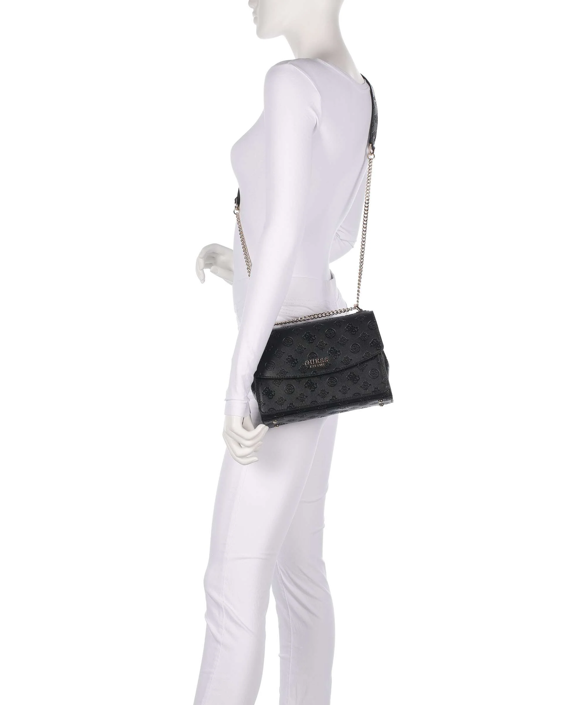 Guess Phoebe Peony Debossed Shoulder bag black logo - Image 3
