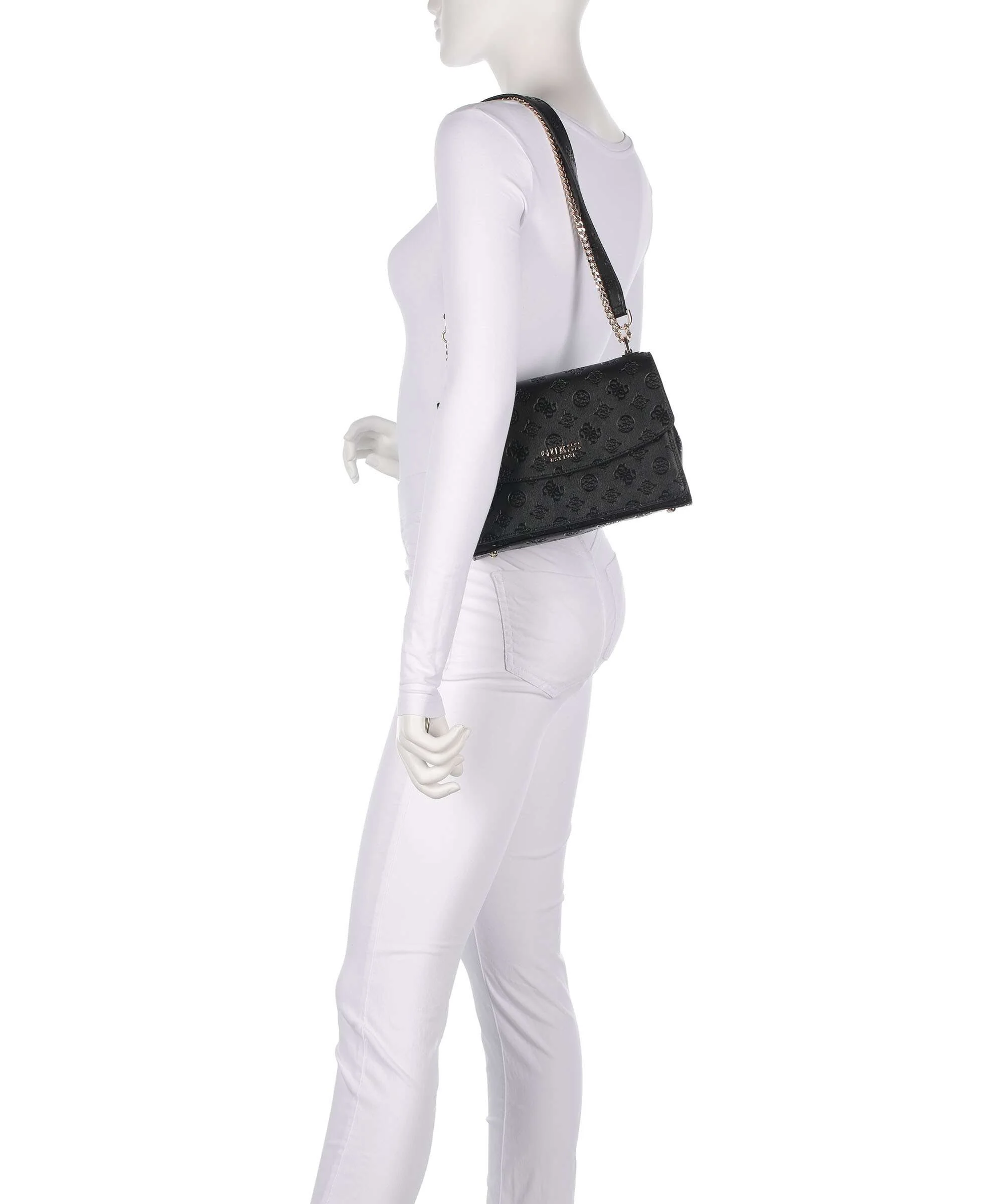 Guess Phoebe Peony Debossed Shoulder bag black logo - Image 4
