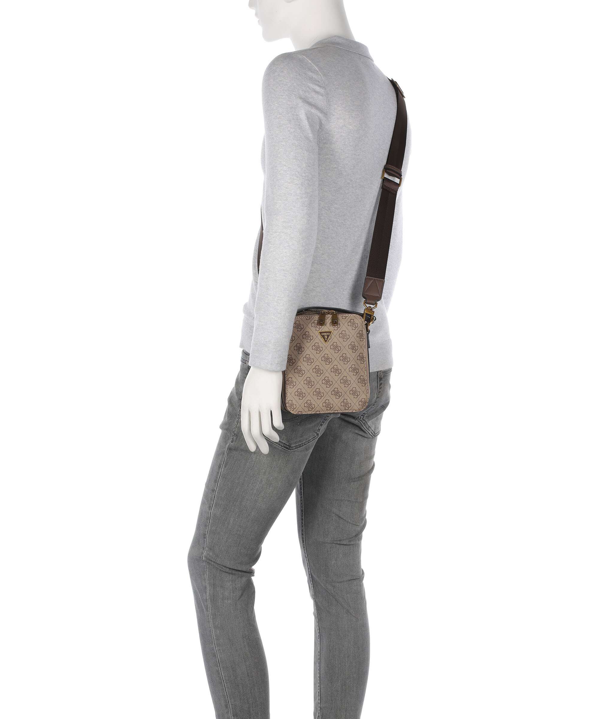 Guess Torino 4G Eco Crossbody bag beige/brown - Image 3