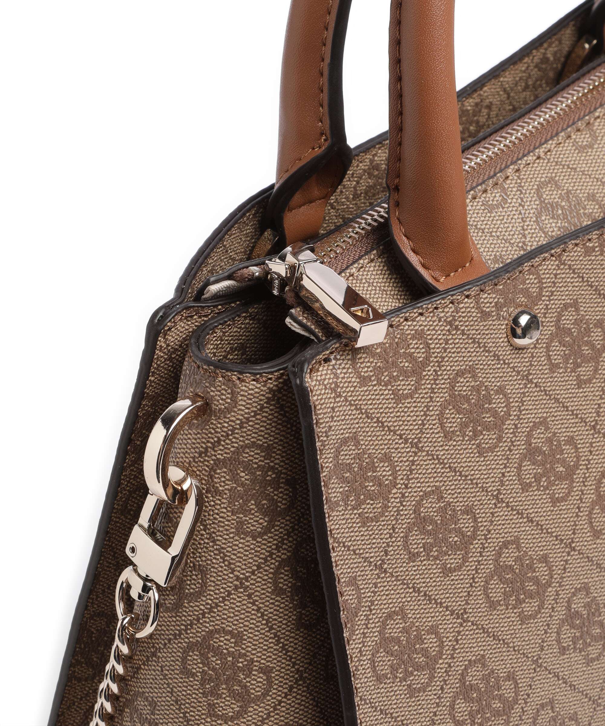 Guess Zamira Handbag latte logo - Image 4