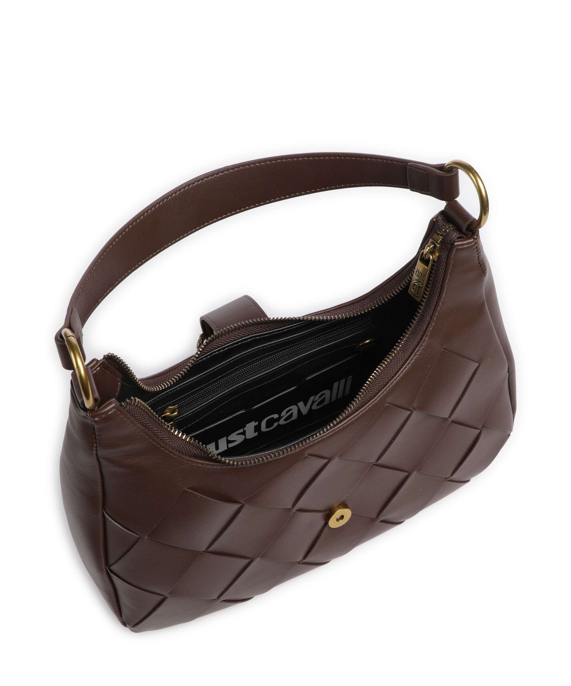Just Cavalli Iconic Snakes Braided Shoulder bag black coffee - Image 6