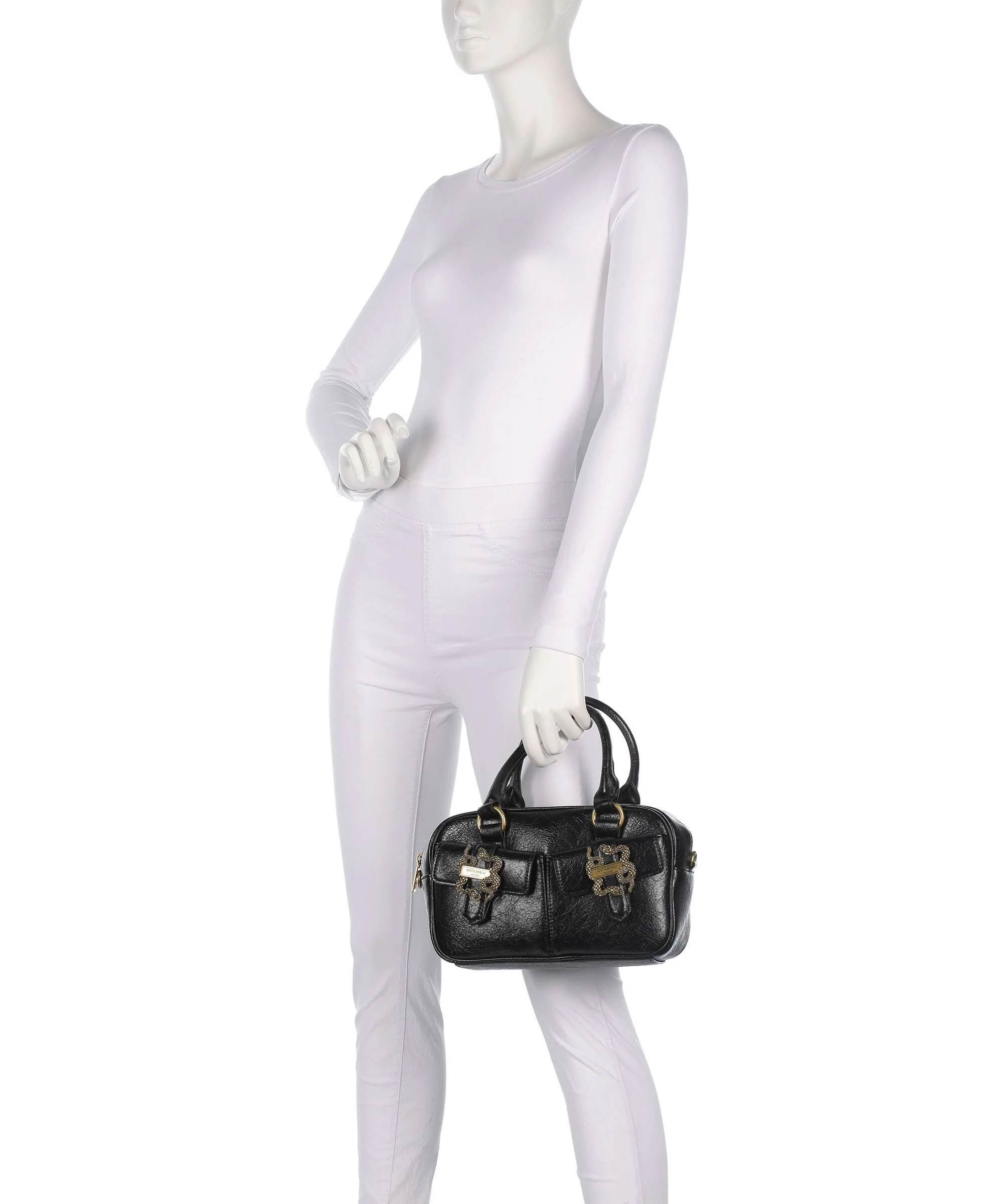 Just Cavalli Iconic Snakes Pockets Handbag black - Image 3