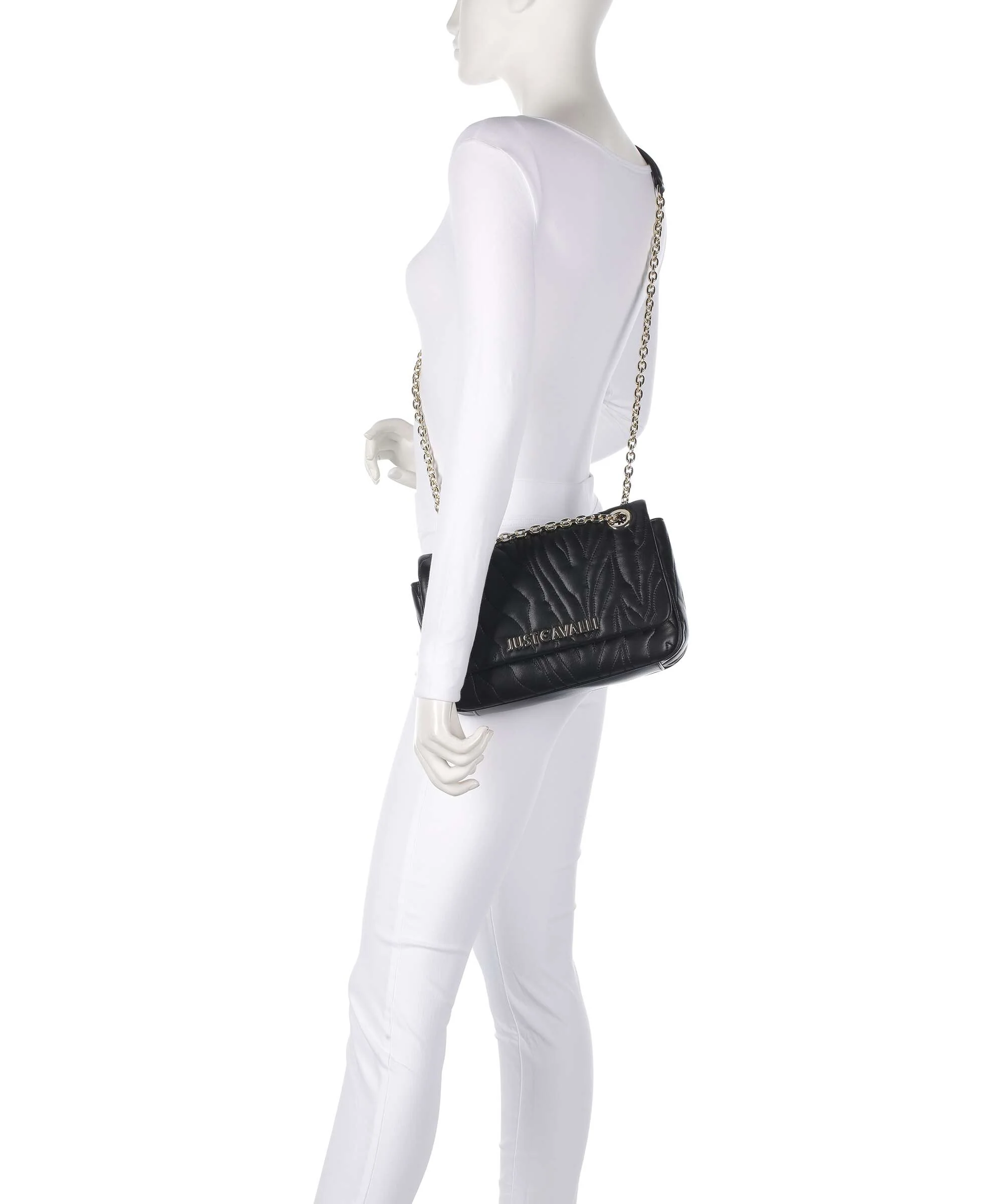 Just Cavalli Quilted Zebra Shoulder bag black - Image 4