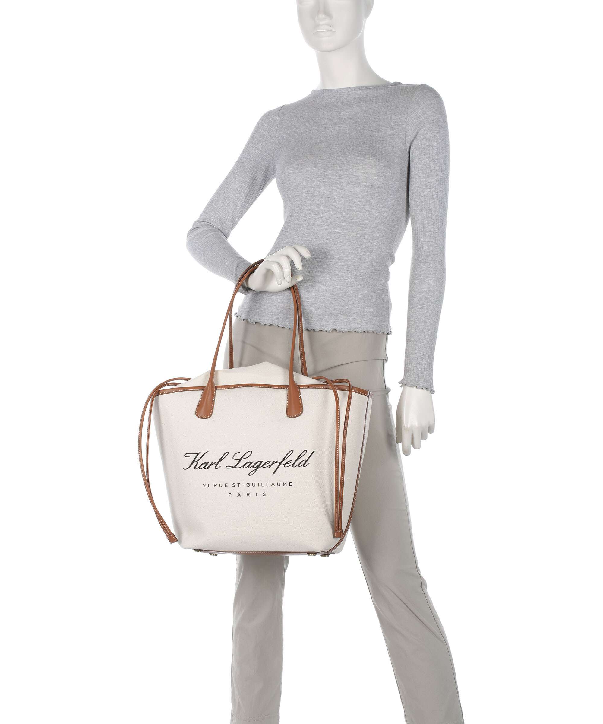 Karl Lagerfeld Hotel Karl Medium Tote bag natural canvas/tan - Image 3
