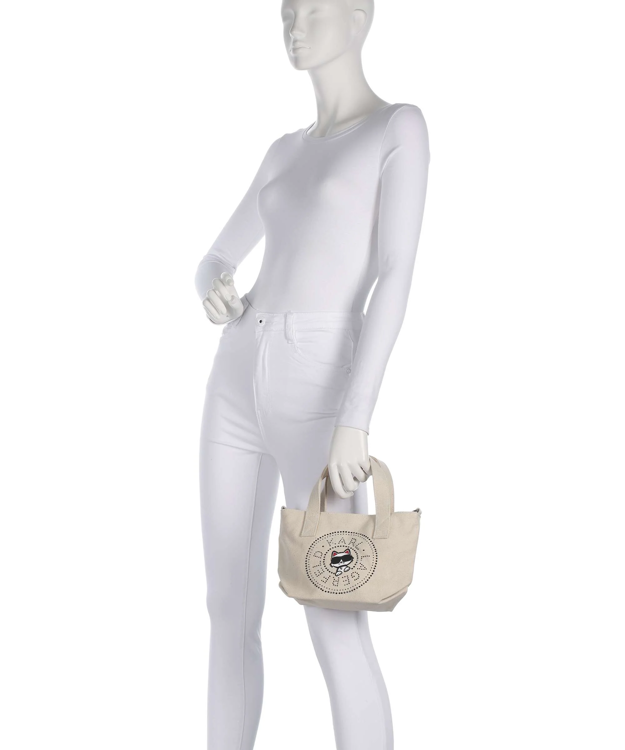 Karl Lagerfeld Ikon Circle Choupette Small Handbag off white - Image 3