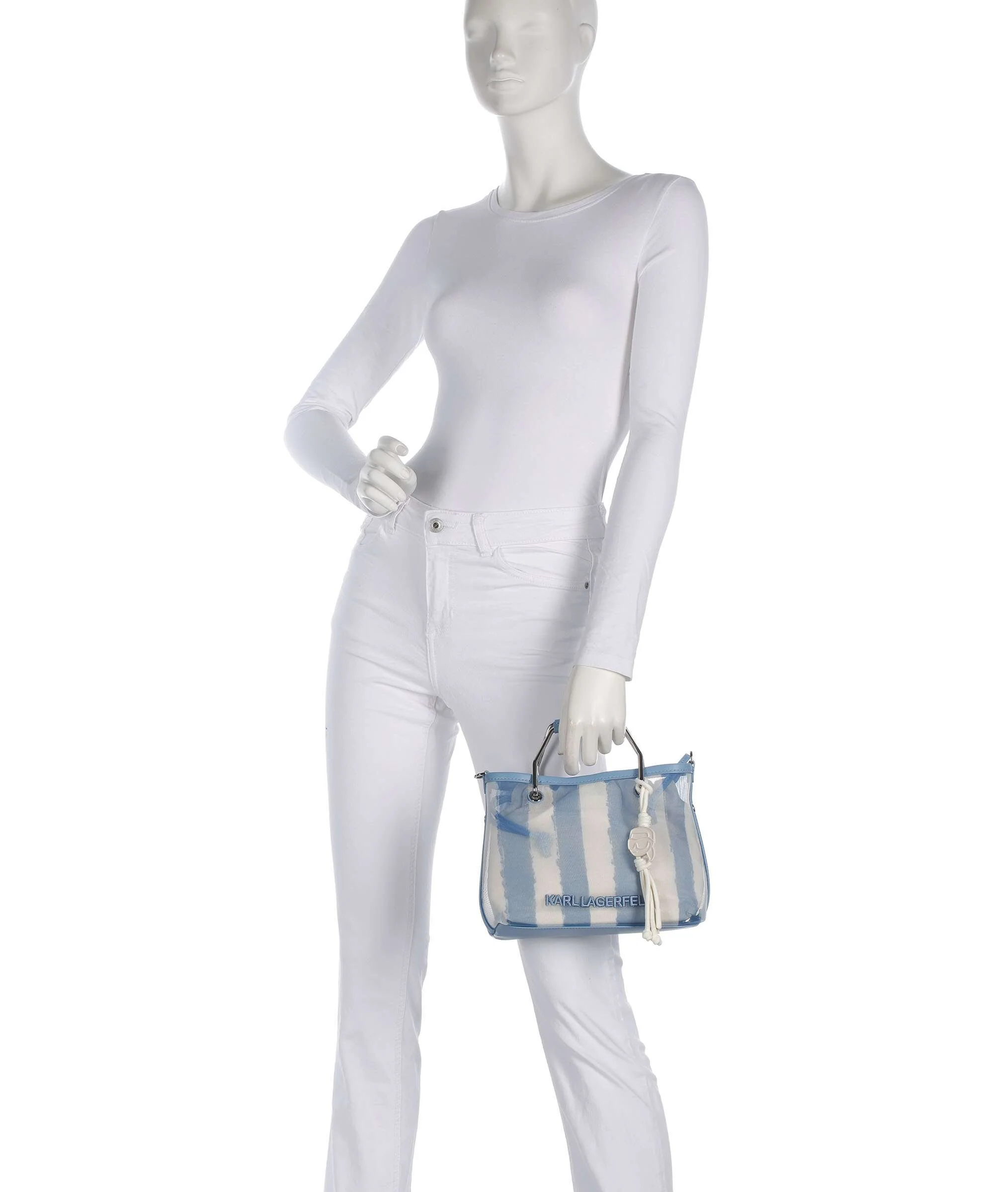 Karl Lagerfeld Ikon Small Handbag blue bloom stripes - Image 3