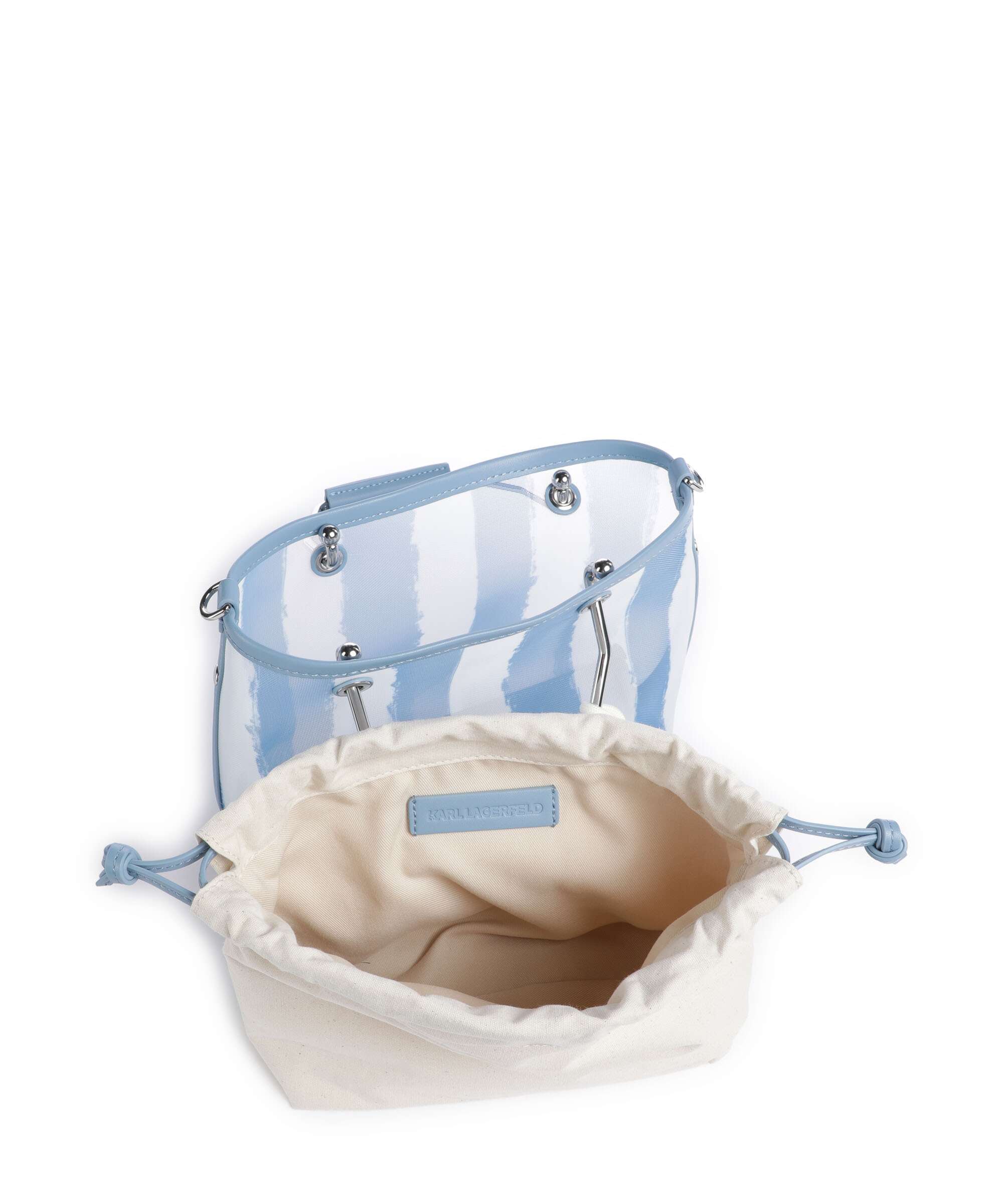 Karl Lagerfeld Ikon Small Handbag blue bloom stripes - Image 6
