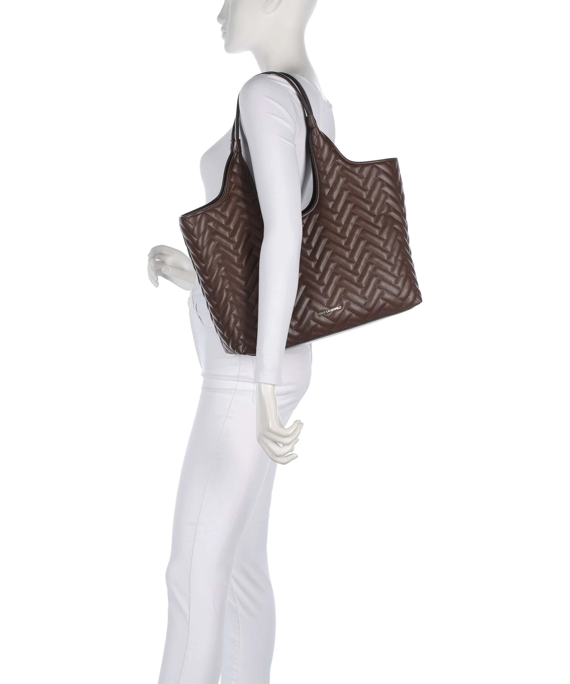 Karl Lagerfeld K/Brick Medium Tote bag dark friar brown - Image 3