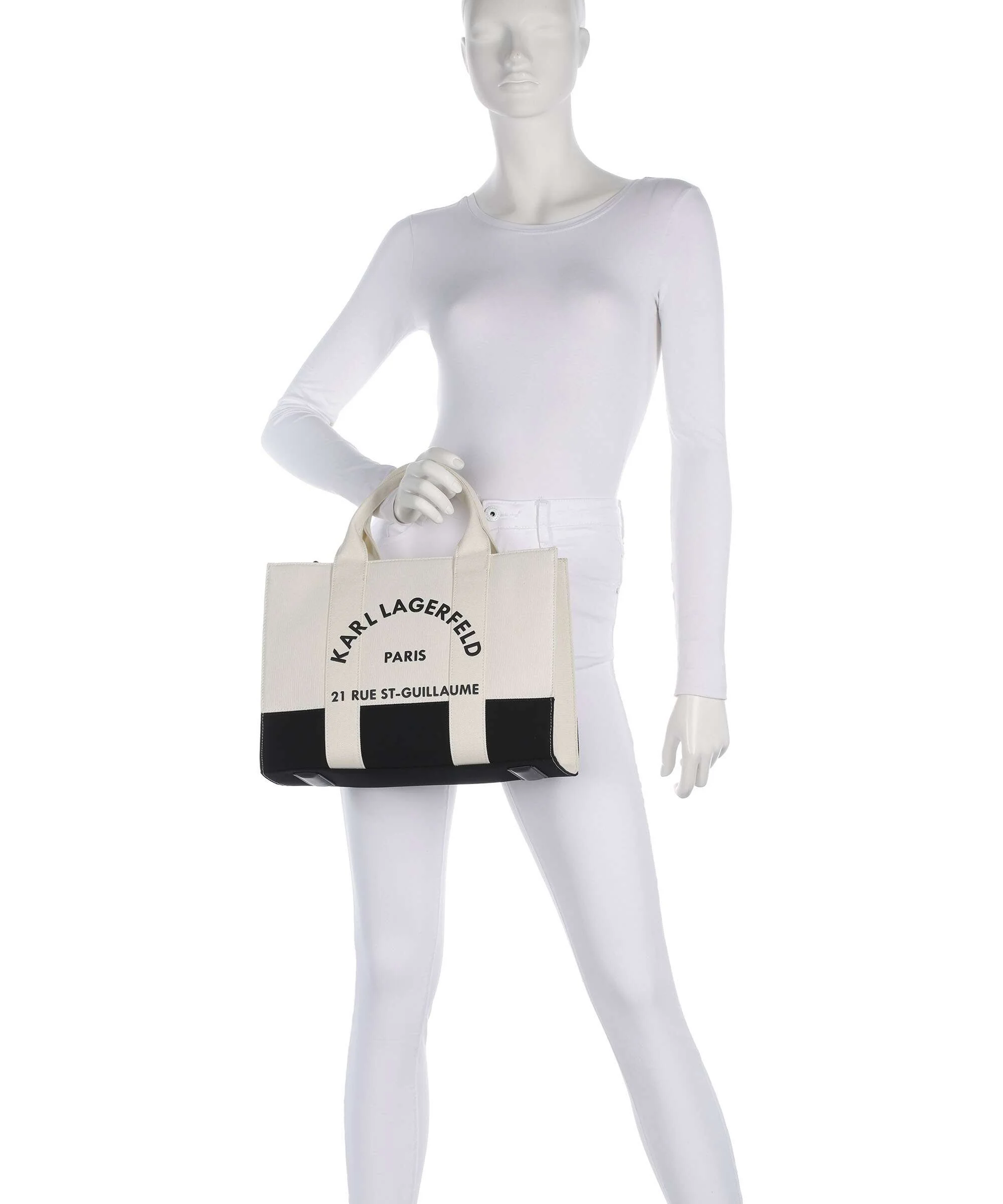 Karl Lagerfeld K/Rue St Guillaume Medium Handbag white/black - Image 3