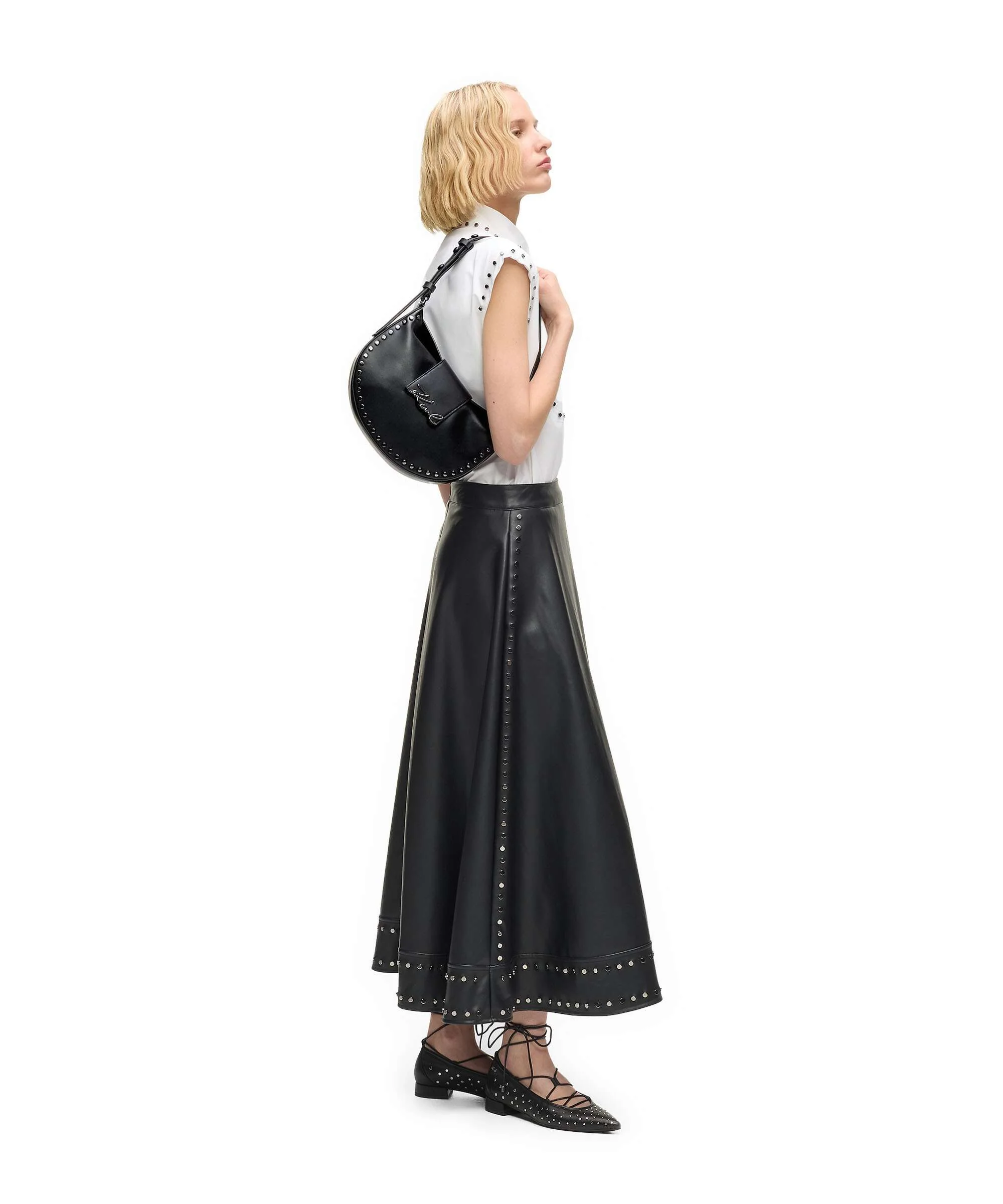 Karl Lagerfeld K/Signature Hobo bag black embellishment - Image 3