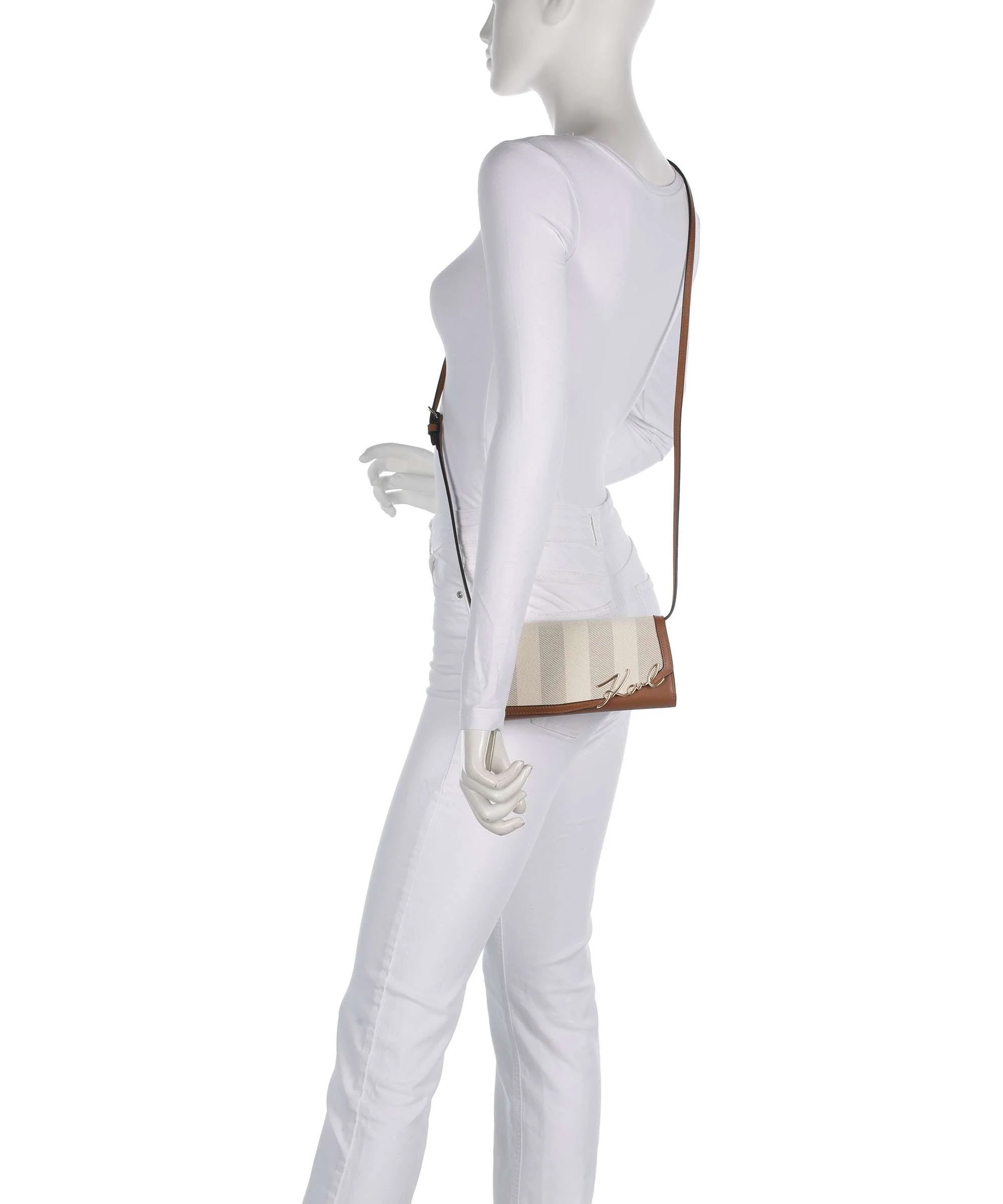 Karl Lagerfeld K/Signature Mini Crossbody bag natural canvas/tan - Image 3