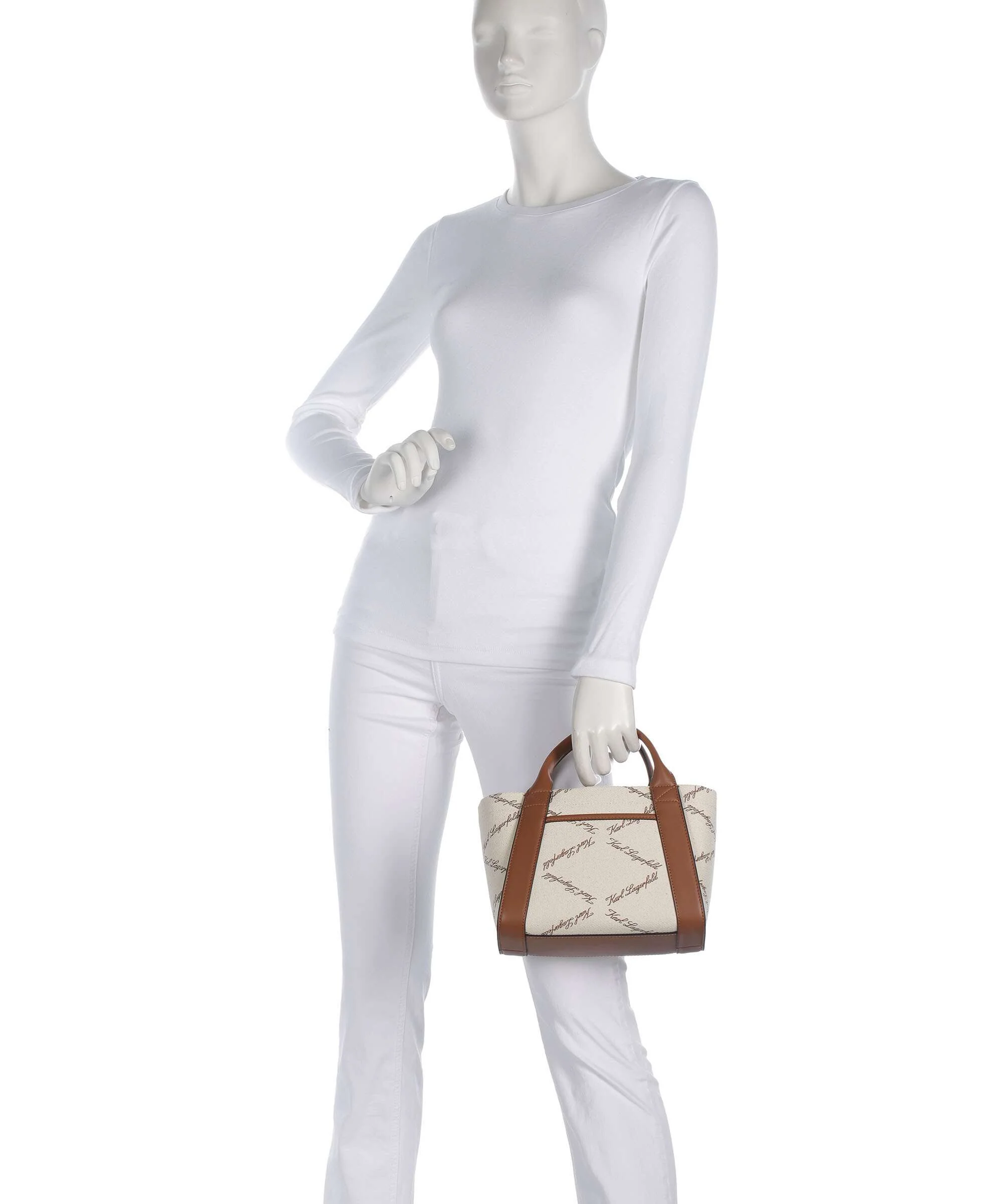 Karl Lagerfeld K/Ville Small Handbag natural canvas/tan - Image 3