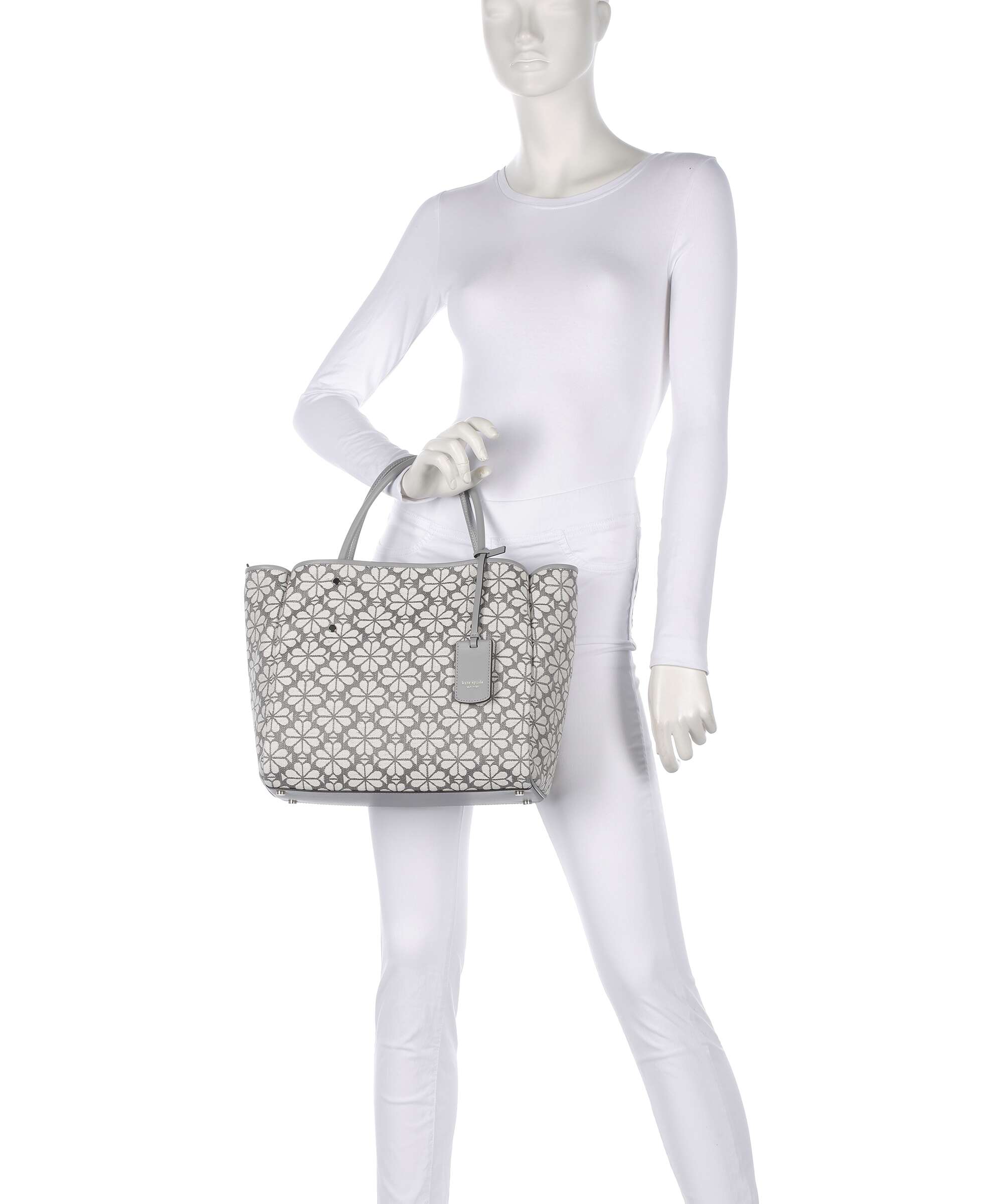 Kate Spade New York Spade Flower Jacquard Handbag grey/multicolour - Image 3