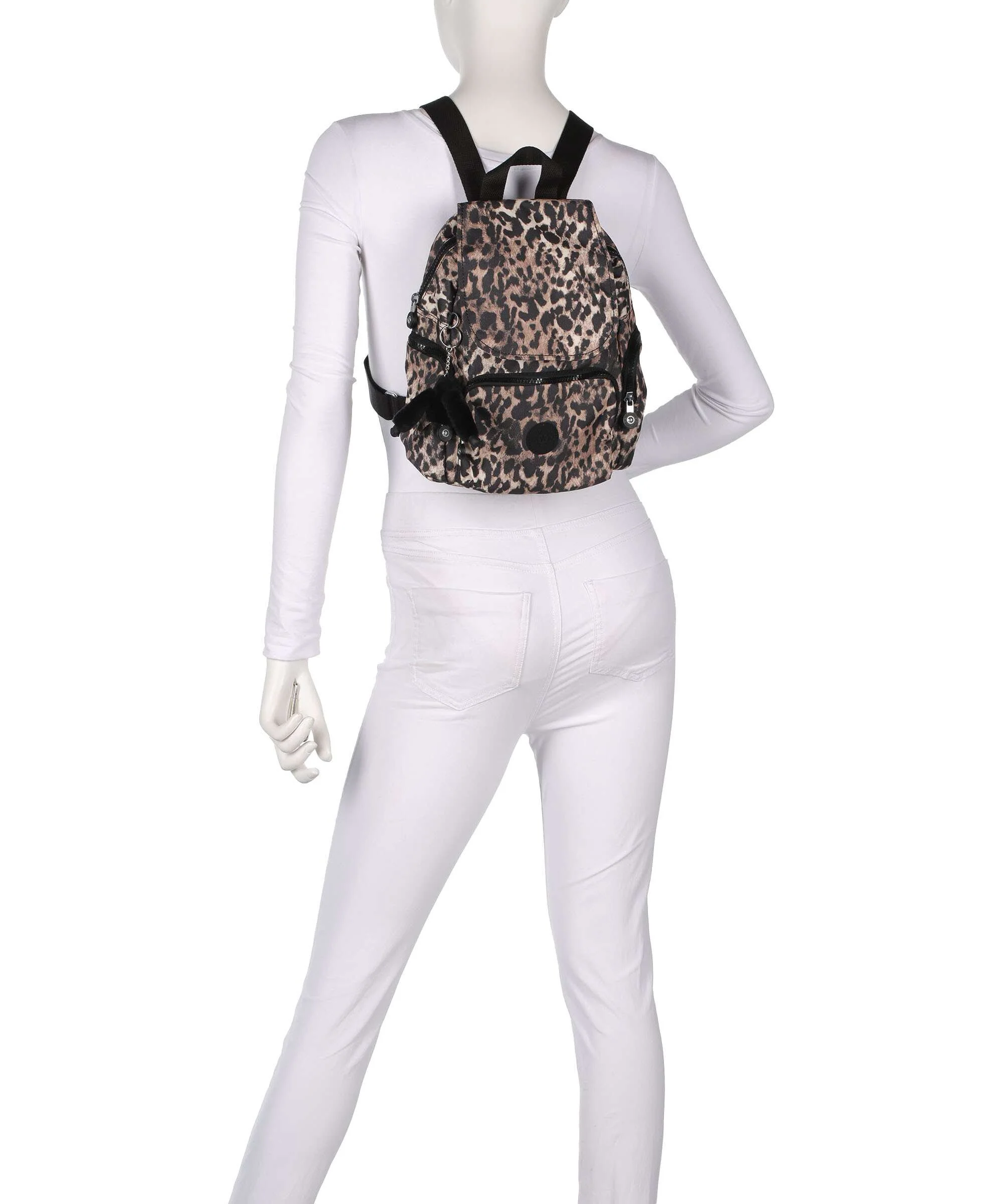 Kipling Basic City Zip Mini Backpack wild leopard - Image 3