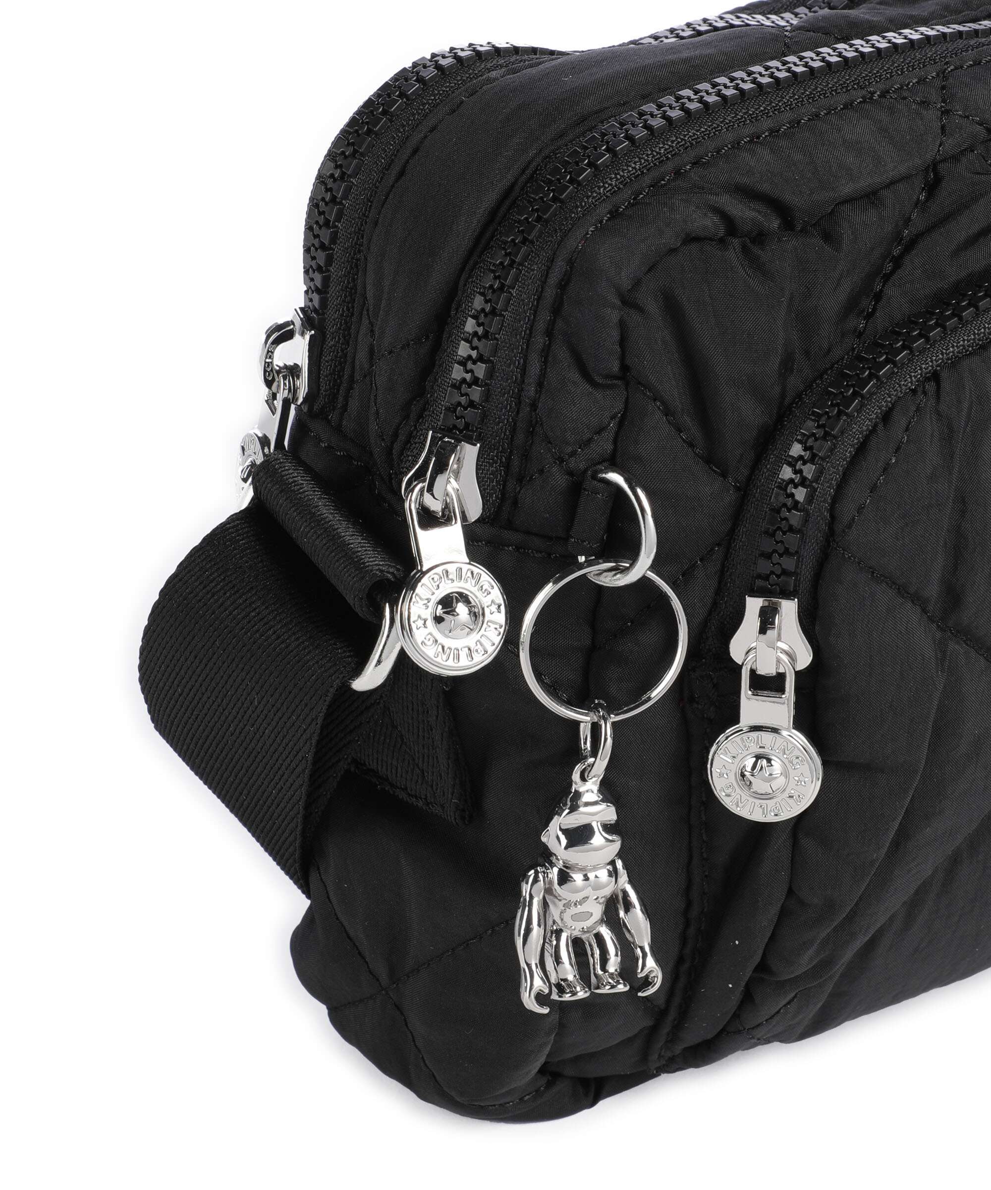Kipling Crinkled Quilt Abanu M Zip Crossbody bag cosmic black - Image 4