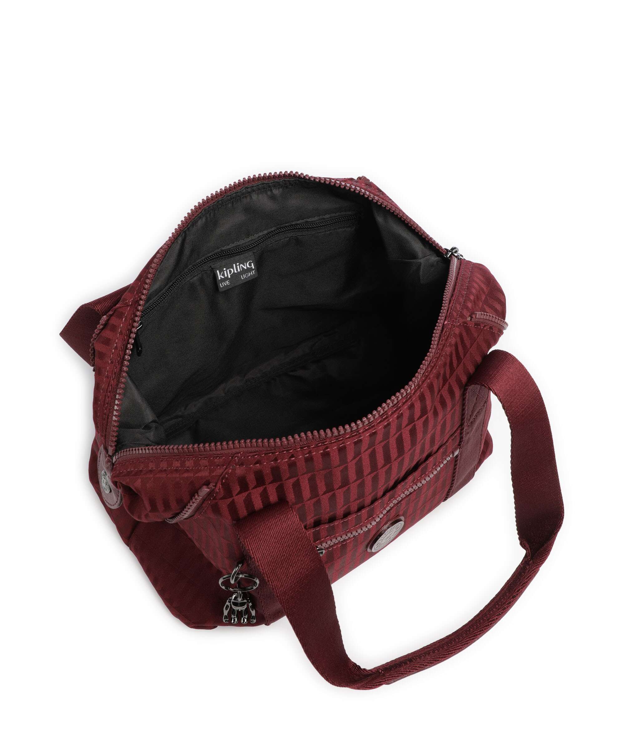Kipling Elevated Art Mini Handbag maroon tile - Image 7