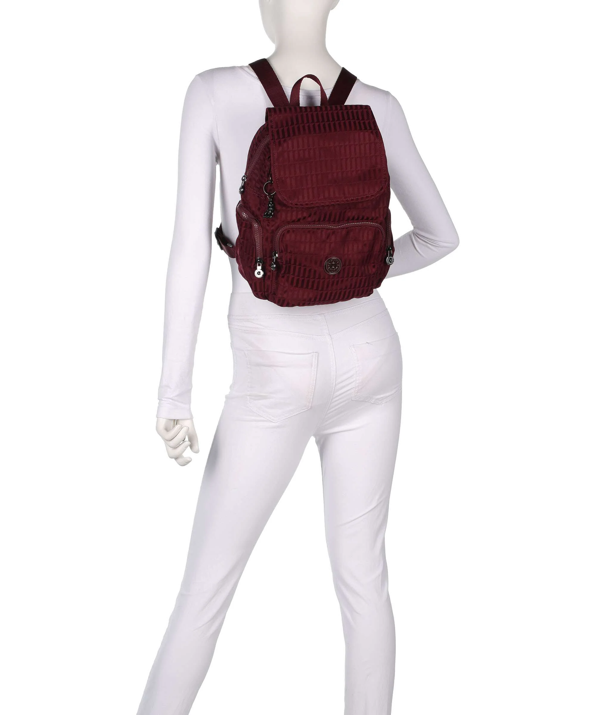 Kipling Elevated City Zip S Backpack maroon tile - Image 3