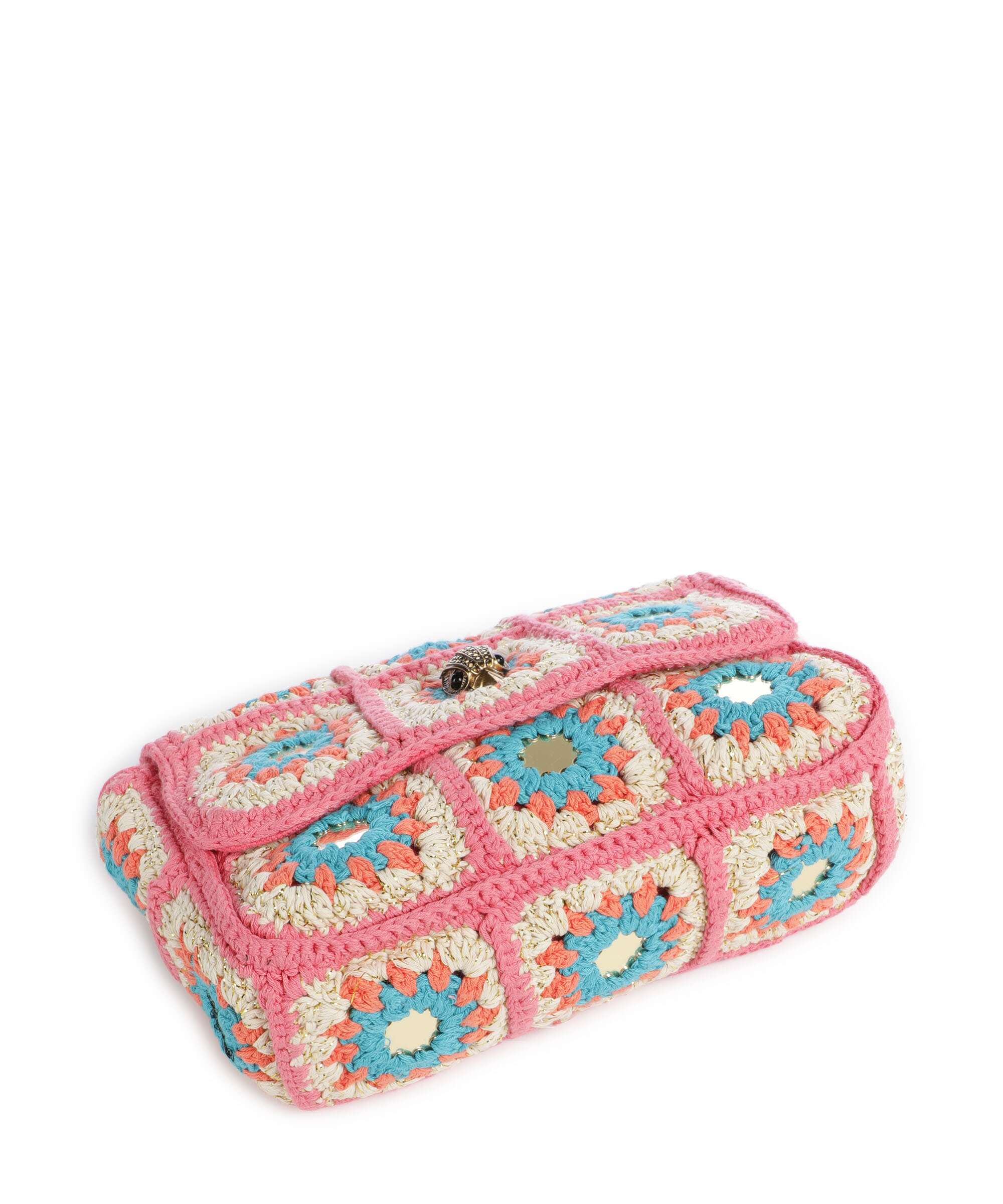 Kurt Geiger Kensington Crochet Crossbody bag pink combination - Image 5