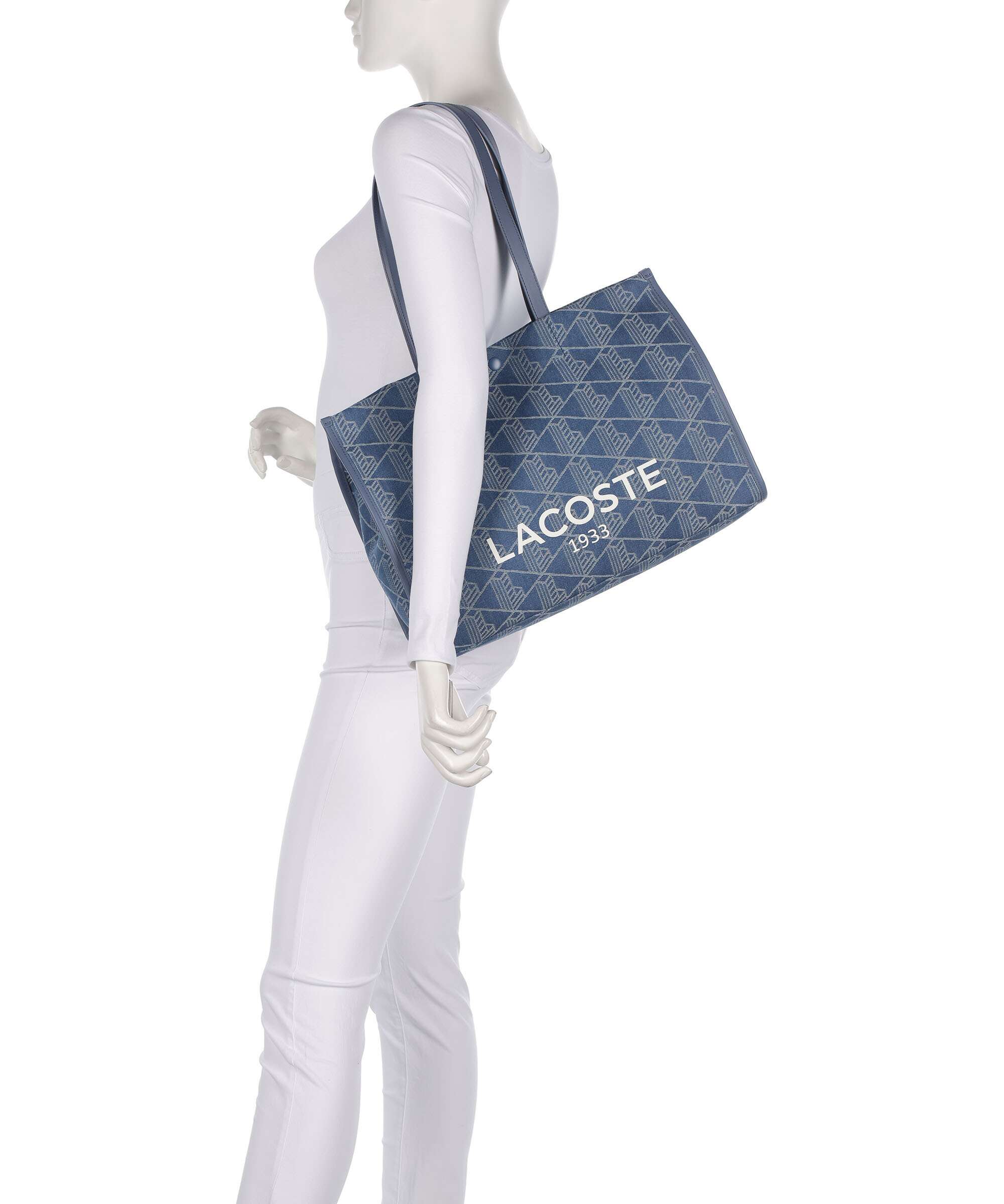 Lacoste Heritage Jacquard Tote bag denim - Image 3