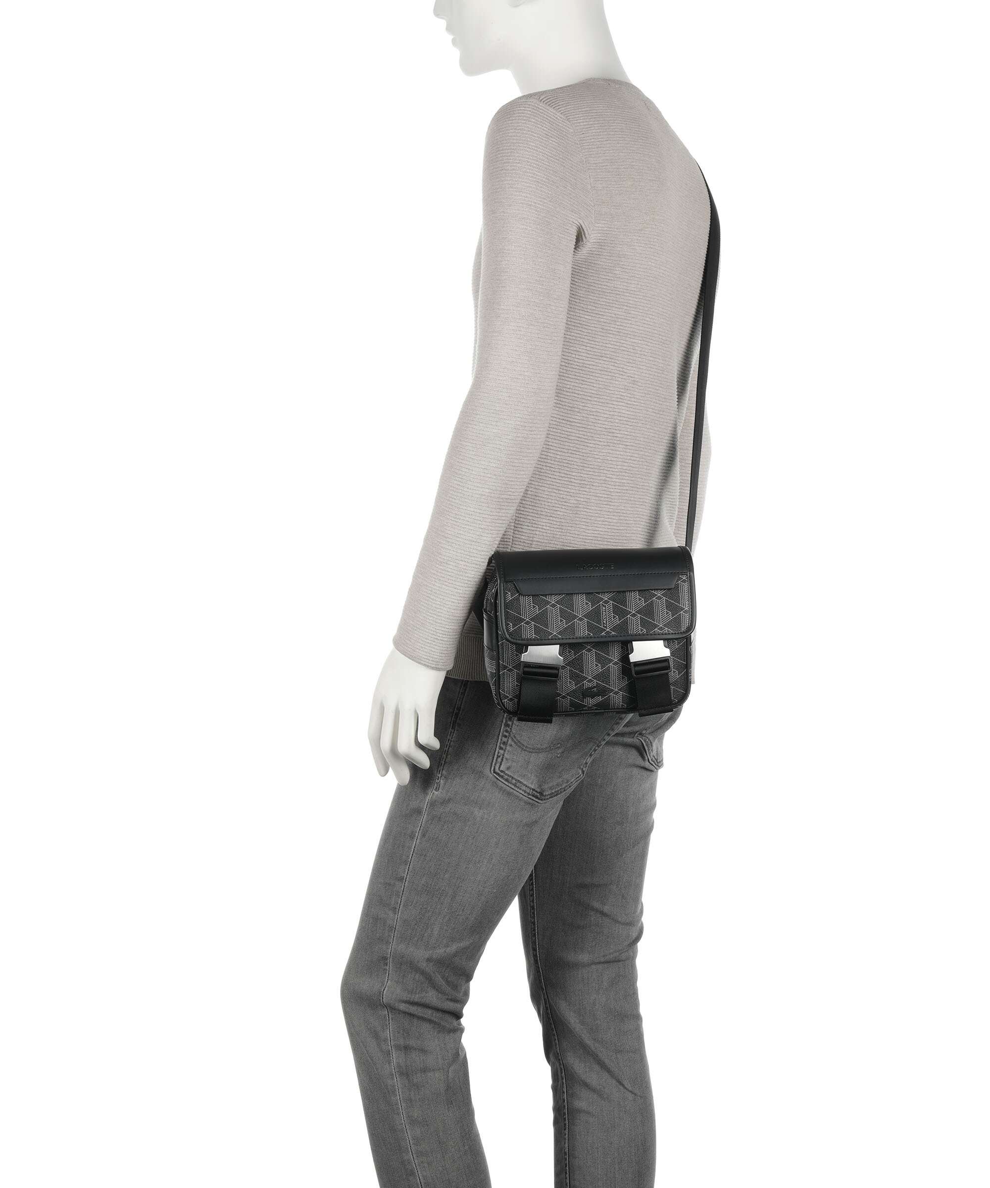 Lacoste The Blend Crossbody bag monogram noir/gris - Image 3