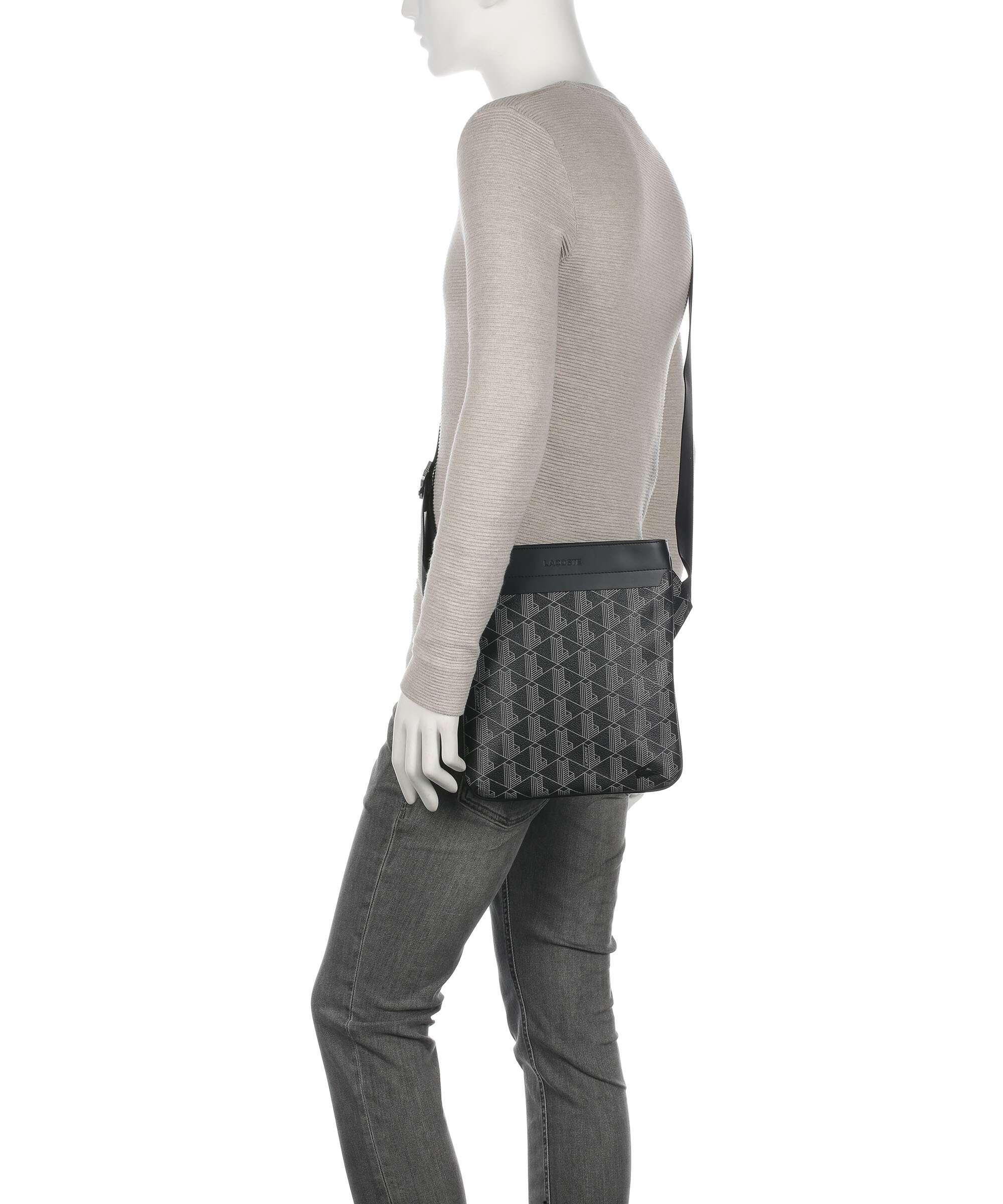 Lacoste The Blend Crossbody bag monogram noir/gris - Image 3