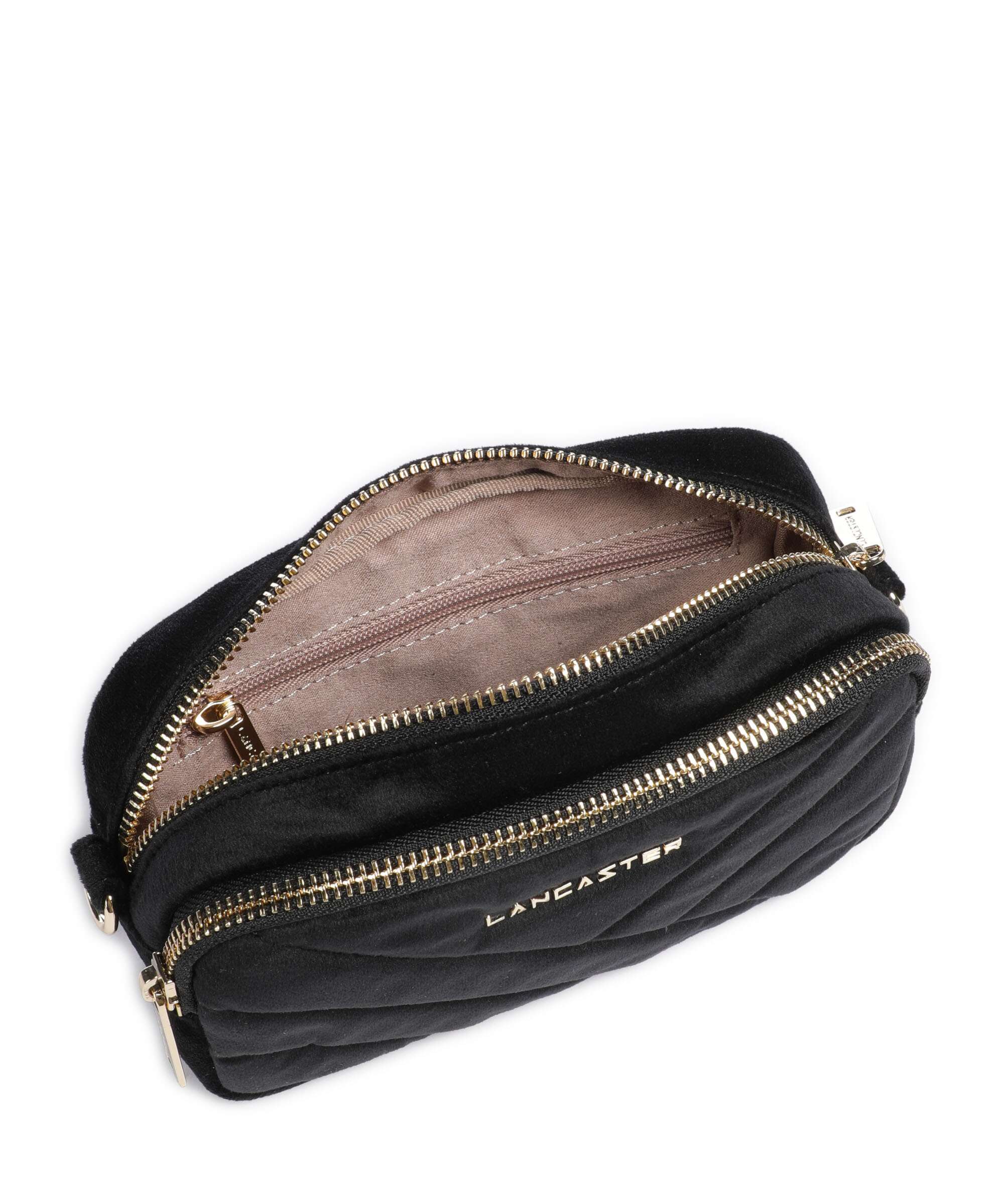 Lancaster Actual Velvet Matelassé Crossbody bag noir - Image 6