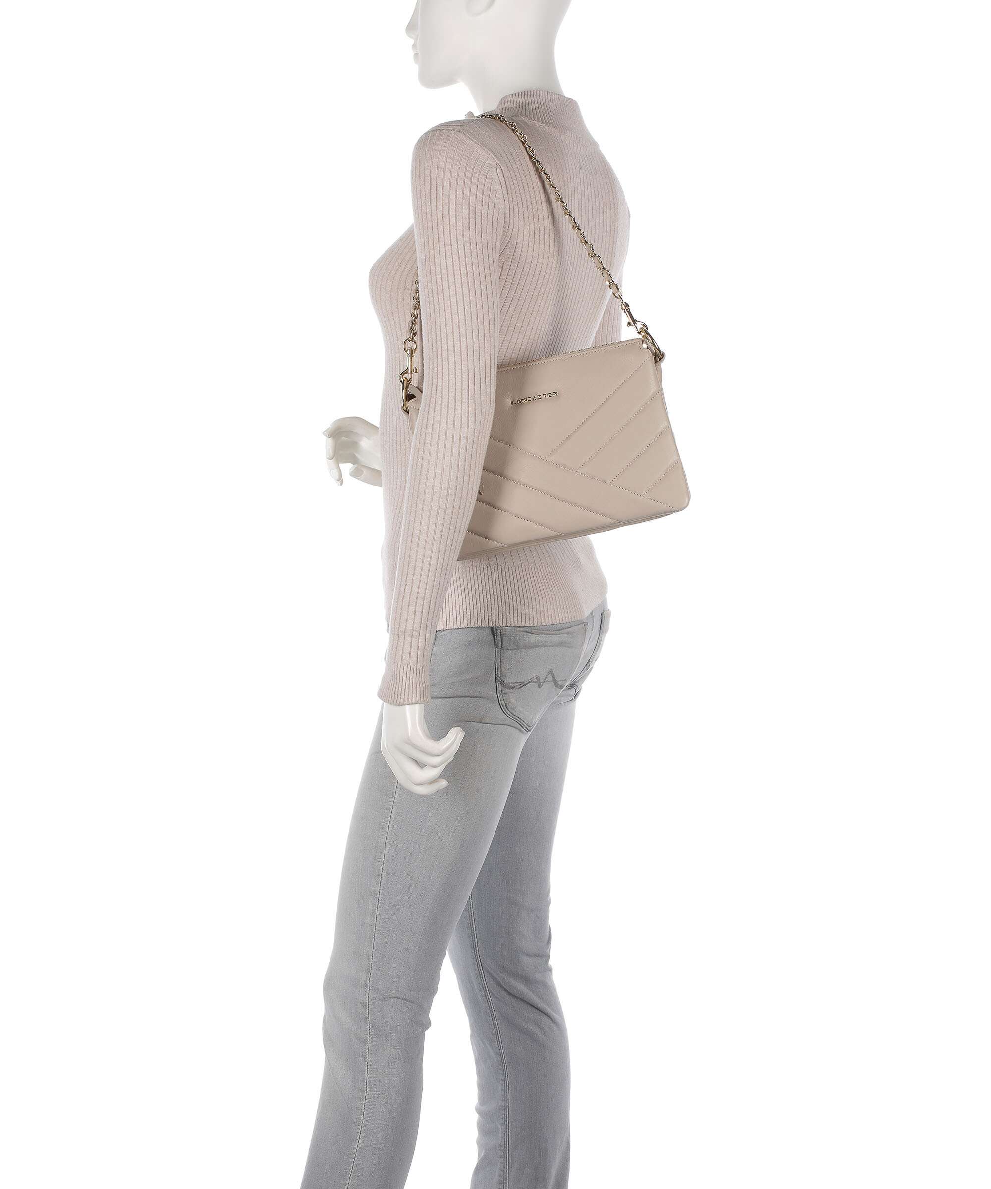 Lancaster Soft Matelassé Shoulder bag beige - Image 3