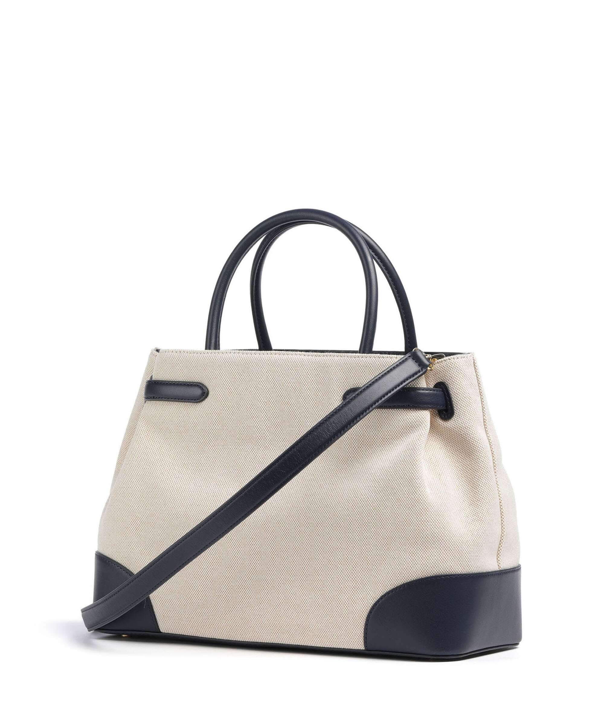 Lauren Ralph Lauren Blaike Large Handbag natural/buff canvas/refined navy - Image 2