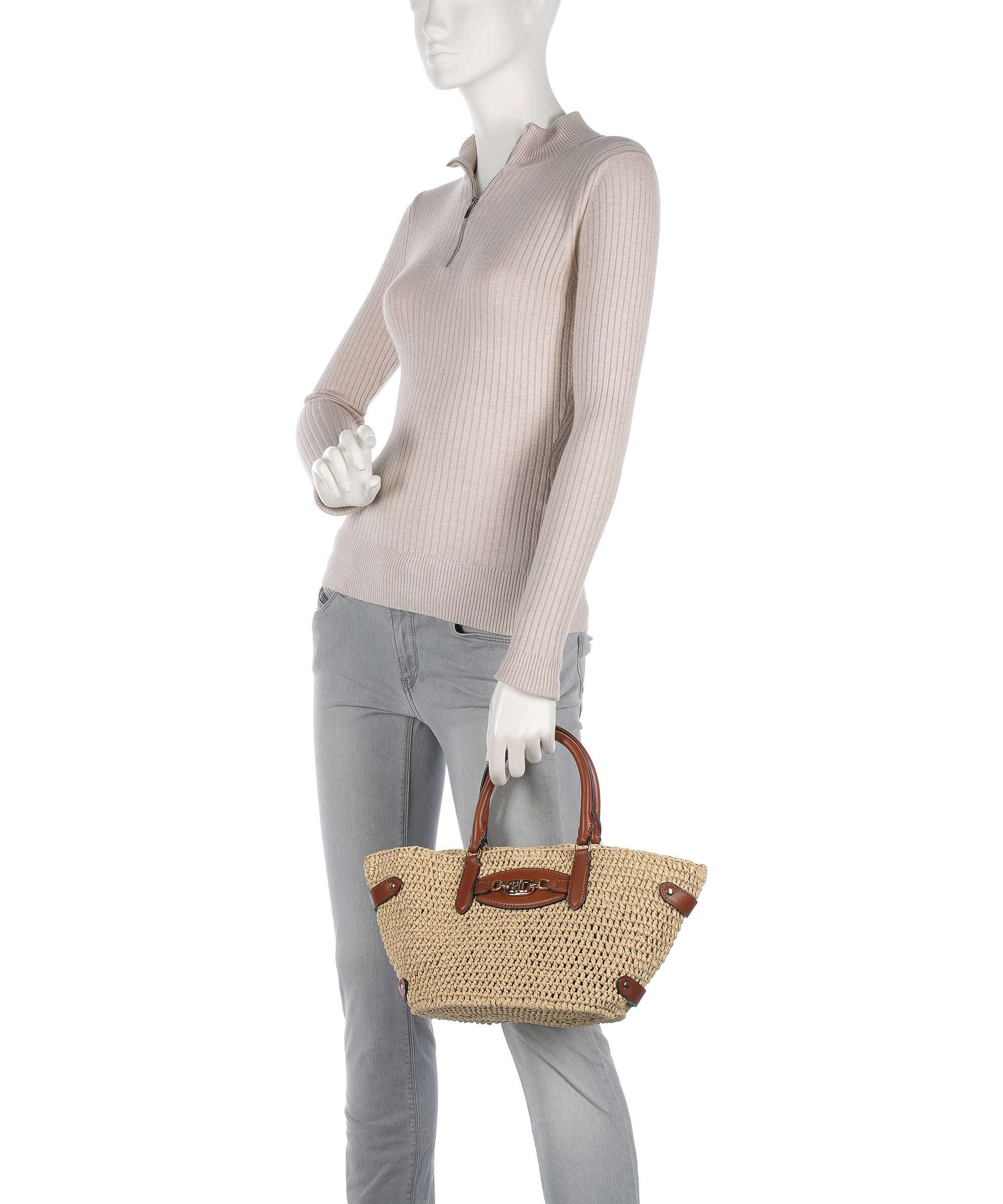 Lauren Ralph Lauren Daphney 20 Straw Handbag natural/lauren tan - Image 3