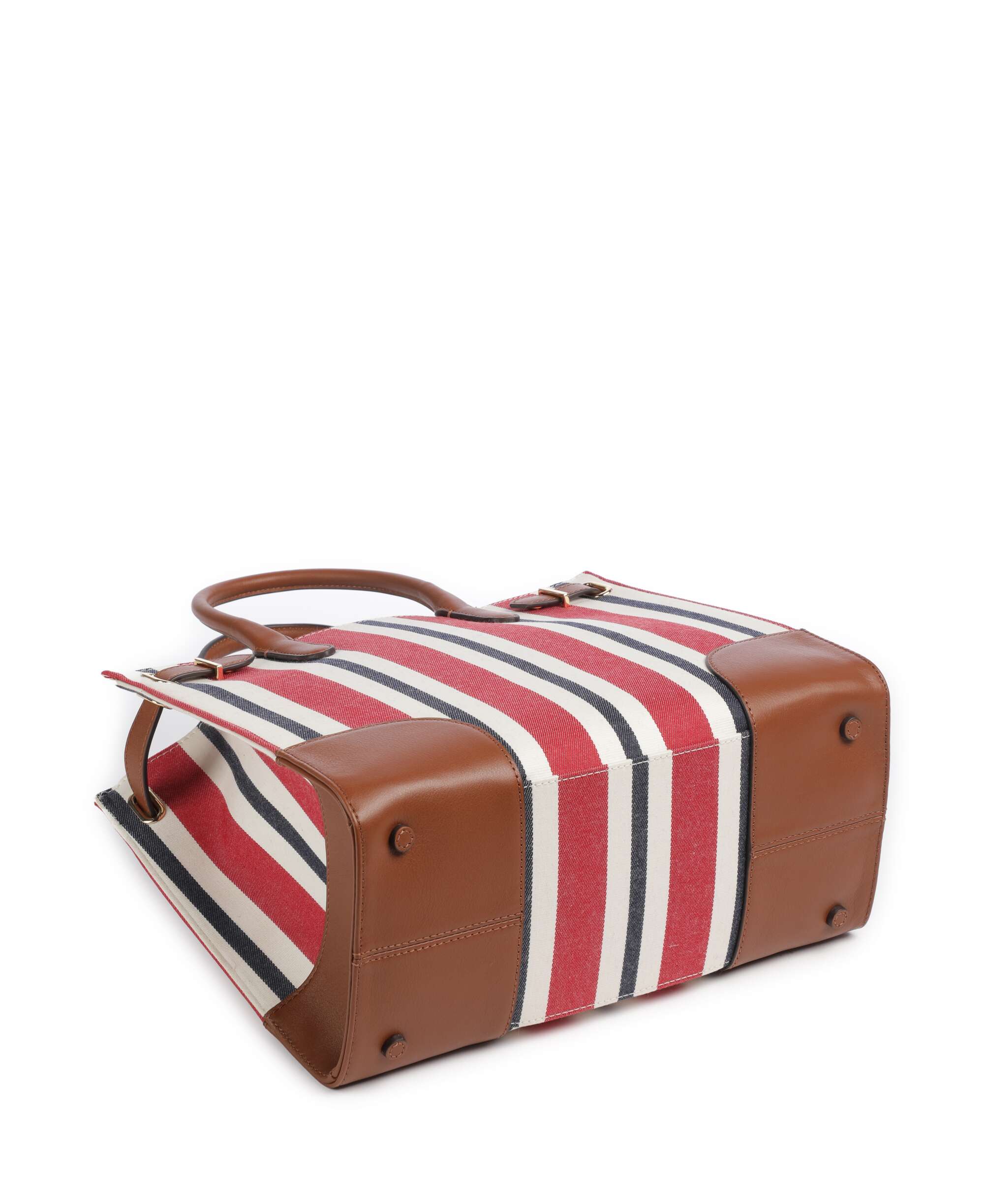 Lauren Ralph Lauren Devyn 42 Handbag festive red strpe/lauren tan - Image 4