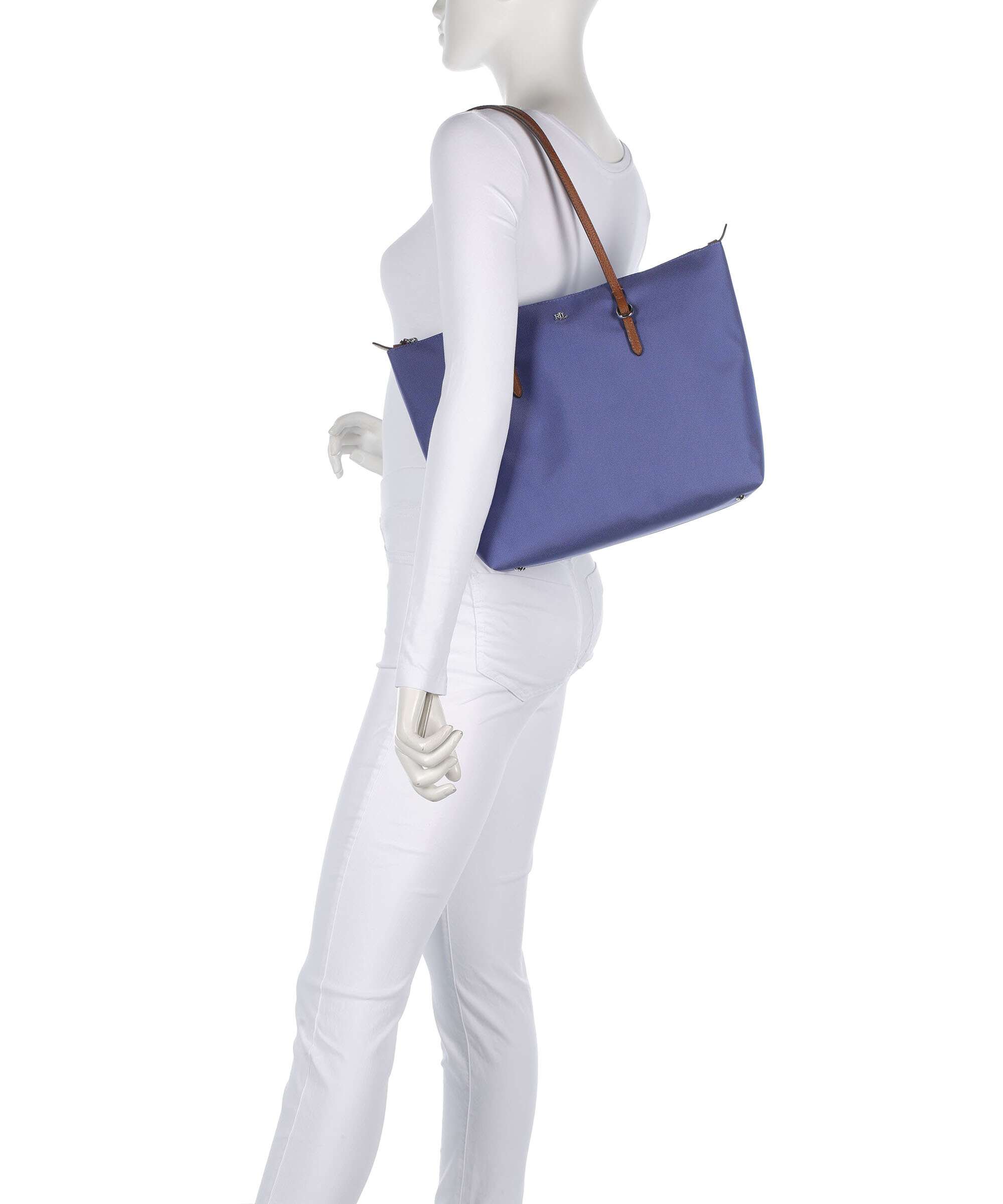 Lauren Ralph Lauren Keaton 26 Tote bag blue lapis/lauren tan - Image 3