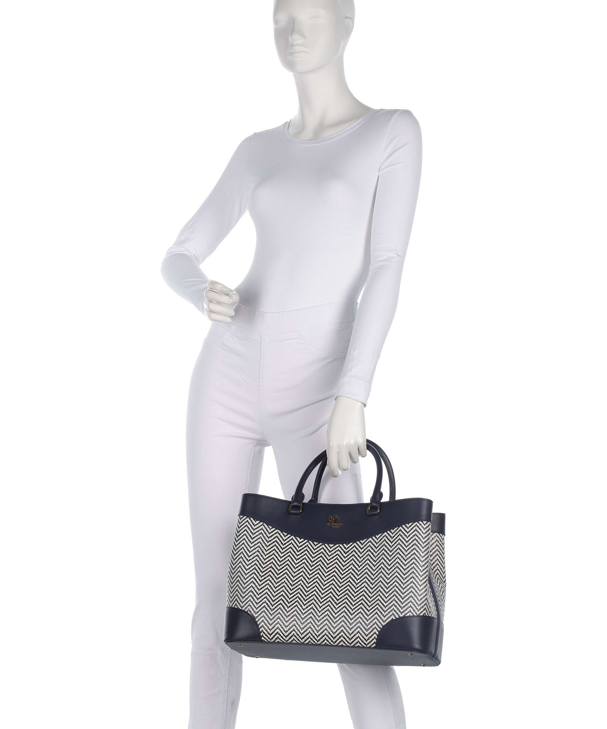 Lauren Ralph Lauren Marcy 36 Handbag refined navy/soft white - Image 3