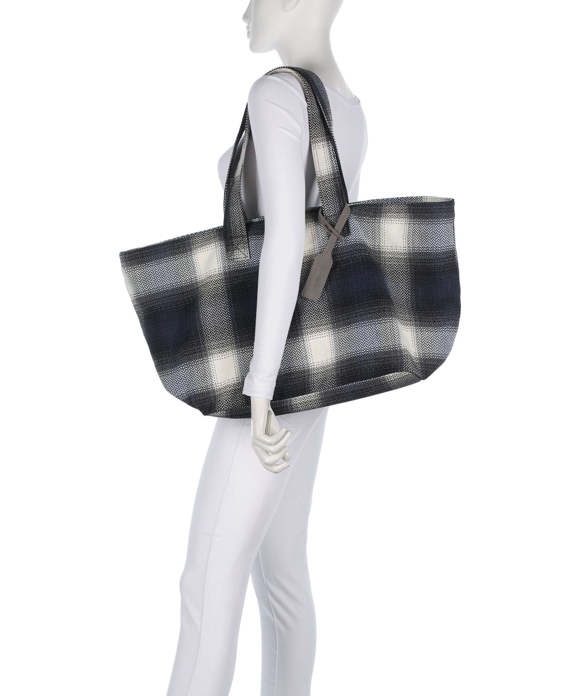 Les Visionnaires Alba Check Essential Tote bag check navy - Image 3